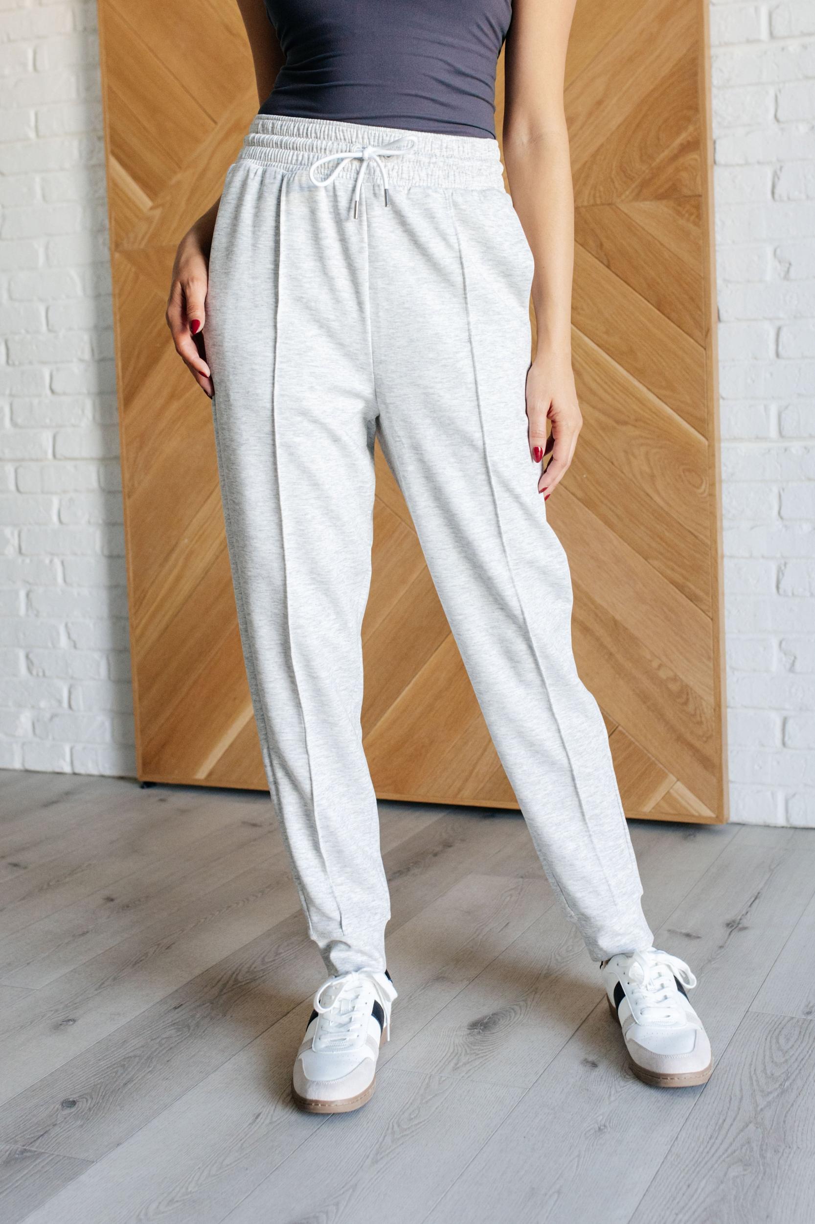 Center Seam Scuba Joggers in Heather Grey (Online Exclusive) Product Image