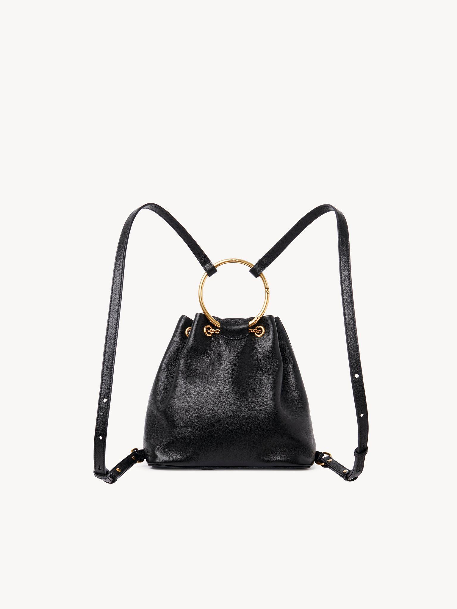 Small Bracelet backpack in grained leather Product Image