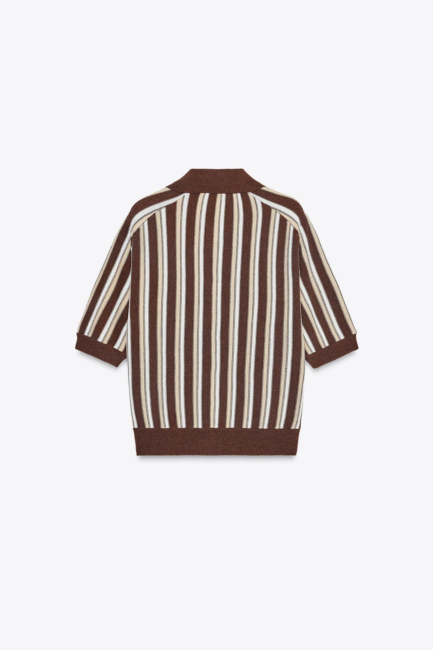 STRIPED POLO CARDIGAN Product Image