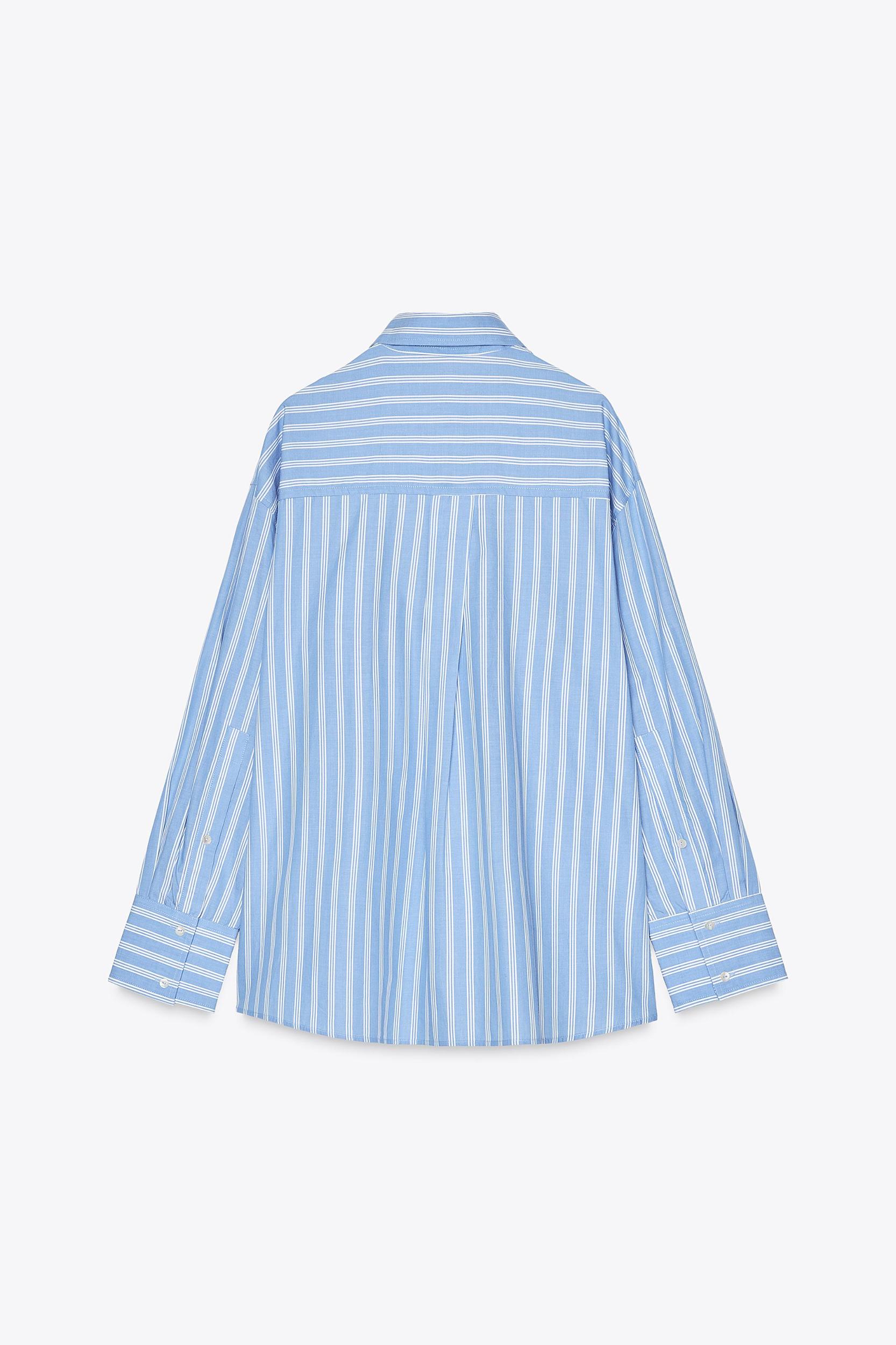 STRIPED POPLIN OVERSIZED SHIRT WITH TOP Product Image