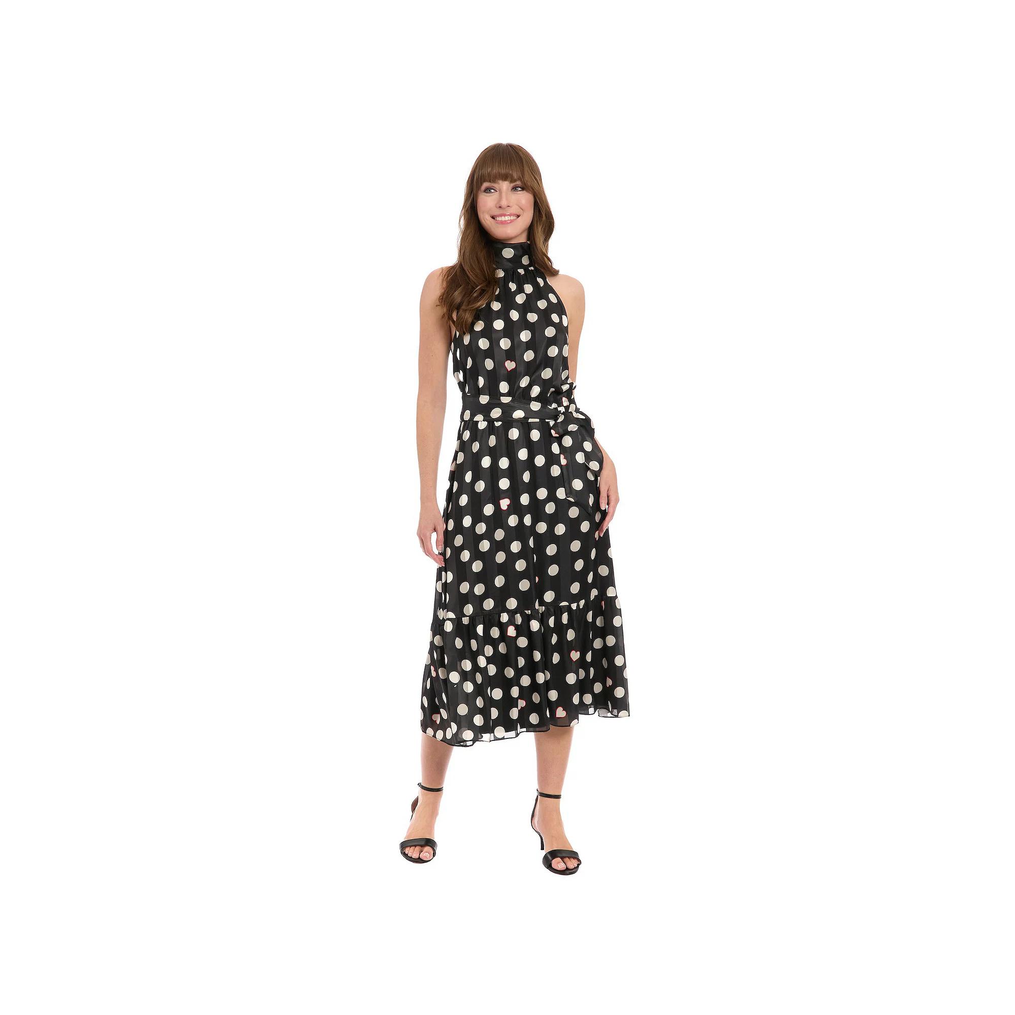 Women's London Times Halter Mockneck Fit & Flare Midi Dress,  Product Image