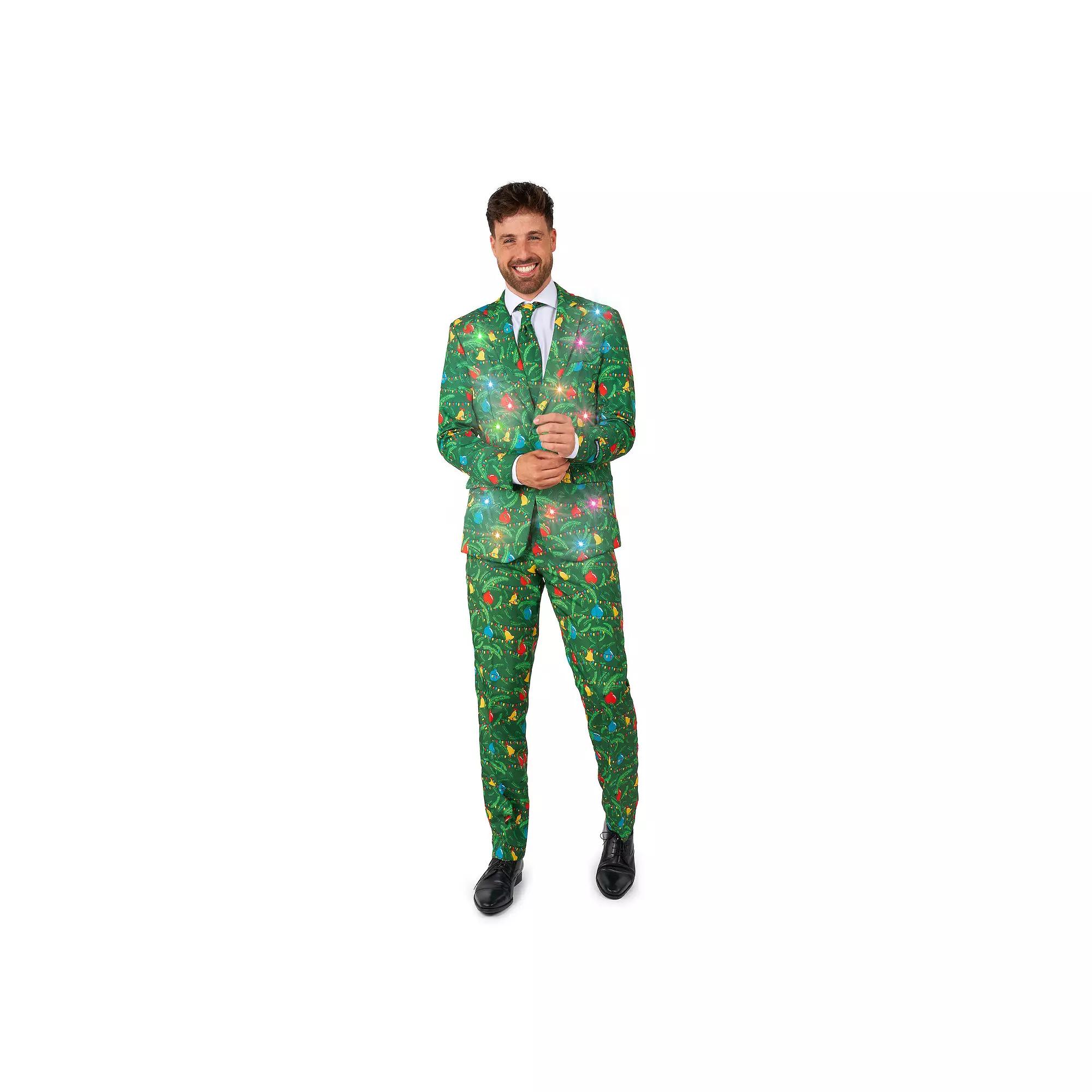 Men's Suitmeister Christmas Green Tree Light Up Suit,  Product Image