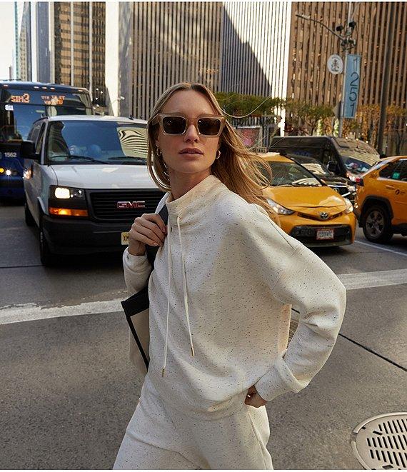 Varley Oakdale Sweat Fleck Print Mock Neck Long Sleeve Pullover Sweatshirt Product Image