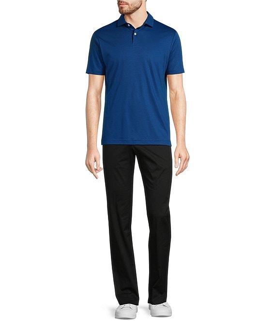 Murano Liquid Luxury Slim Fit Solid Interlock Short Sleeve Polo Shirt Product Image