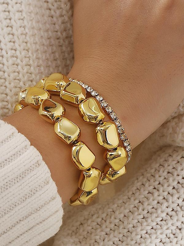 Normcore Geometric Rhine Stones Bracelet Accessories Product Image