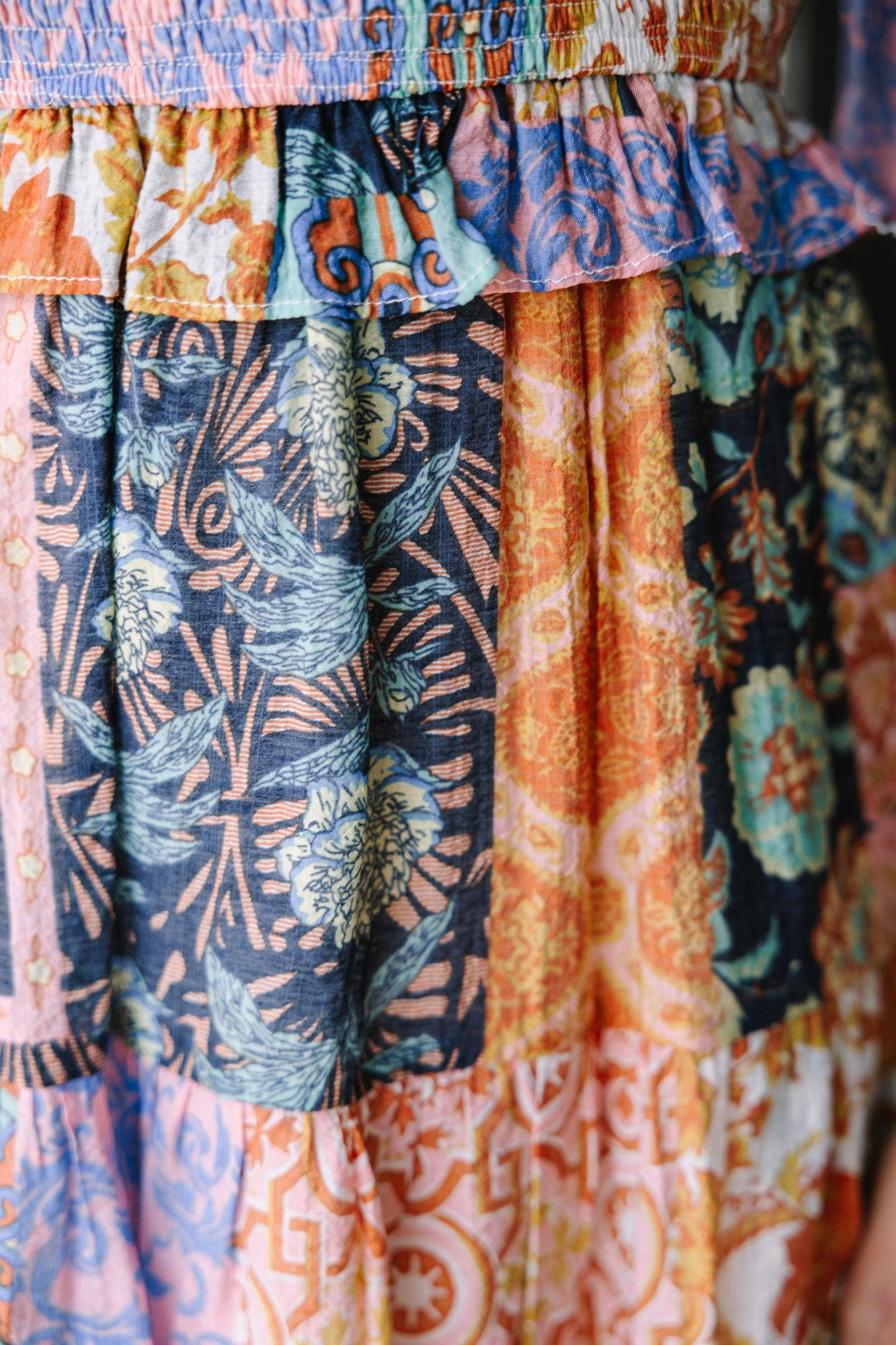 Fate: Listen To Your Heart Rust Orange Mixed Print Dress Female Product Image