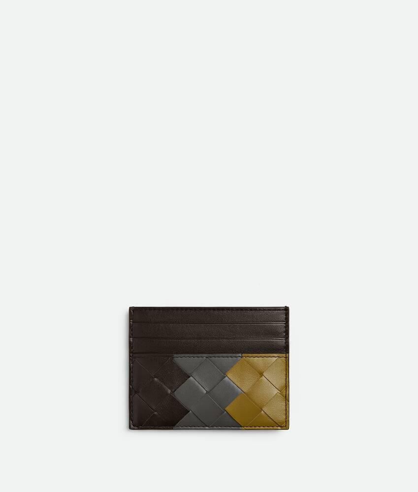 Men's Intrecciato Credit Card Case in Fondant/lapilli/limonite Product Image