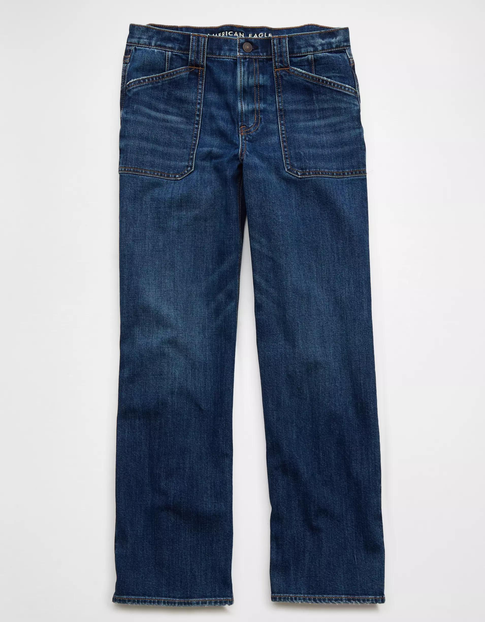 AE Stretch High-Waisted Stovepipe Utility Jean Product Image