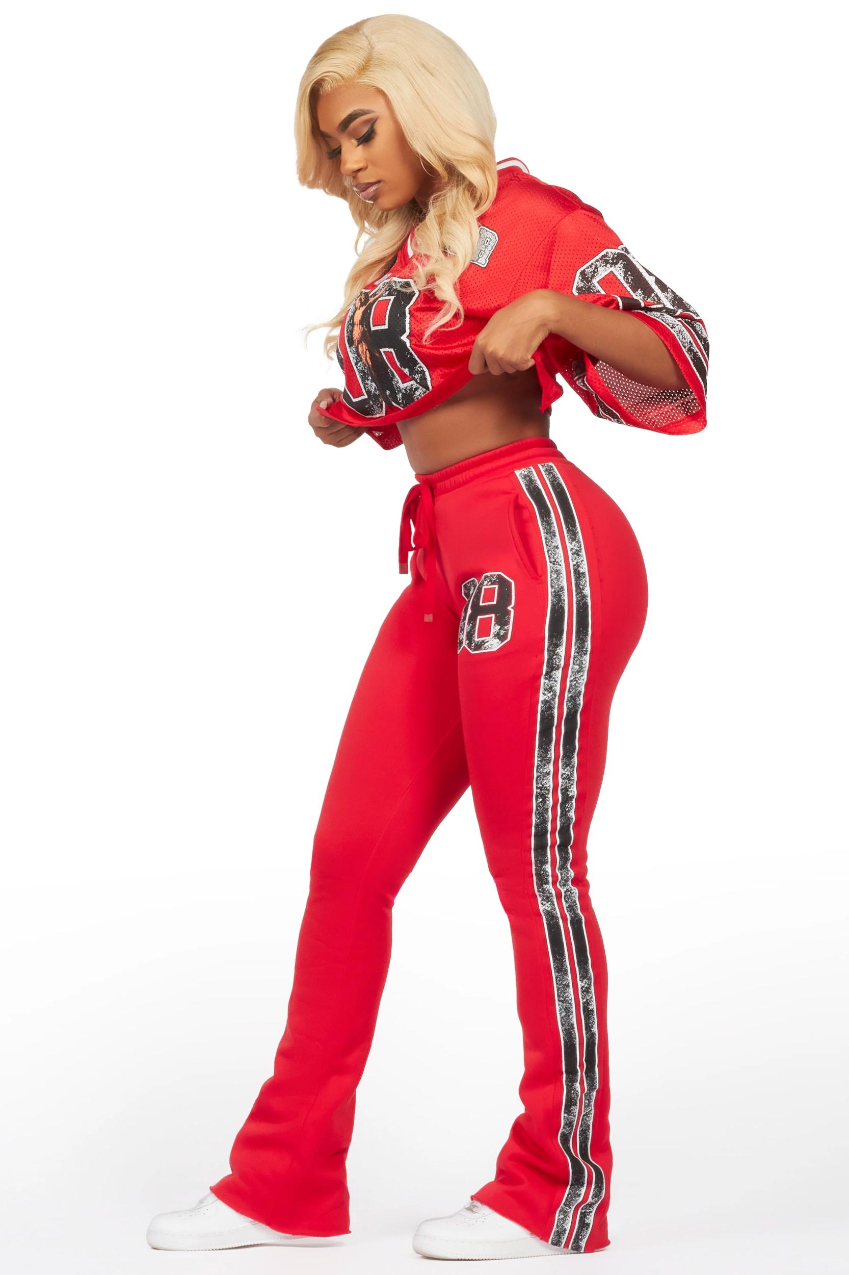 Azalia Red Jersey Trackset Female Product Image