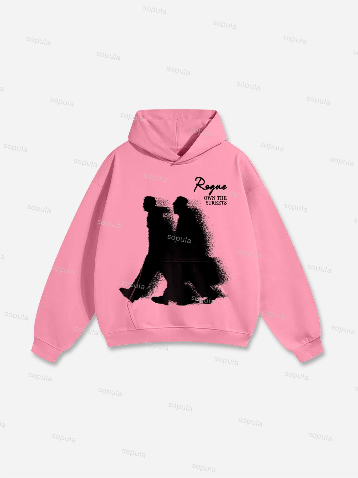 Abstract Graphic Rogue Print Cotton Hoodie Product Image