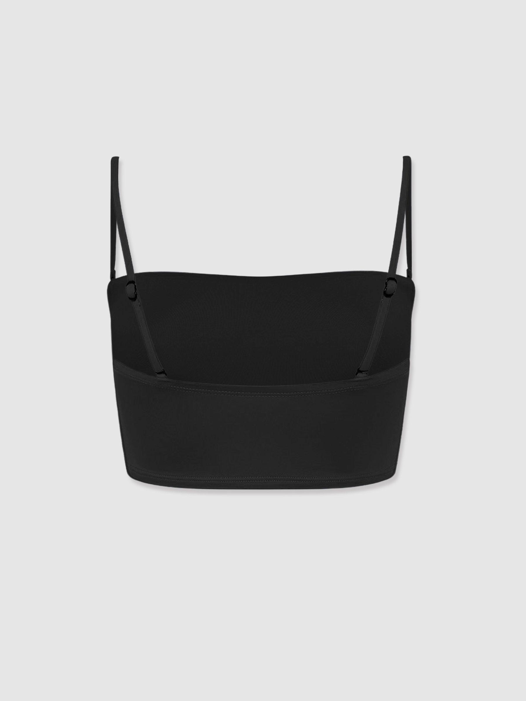 Bondi Born Removable Strap Bandeau Bikini Top in Black Product Image