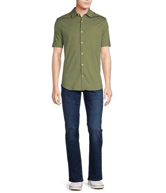 Cremieux Blue Label Stretch Jersey Allover Print Short Sleeve Coatfront Shirt Product Image