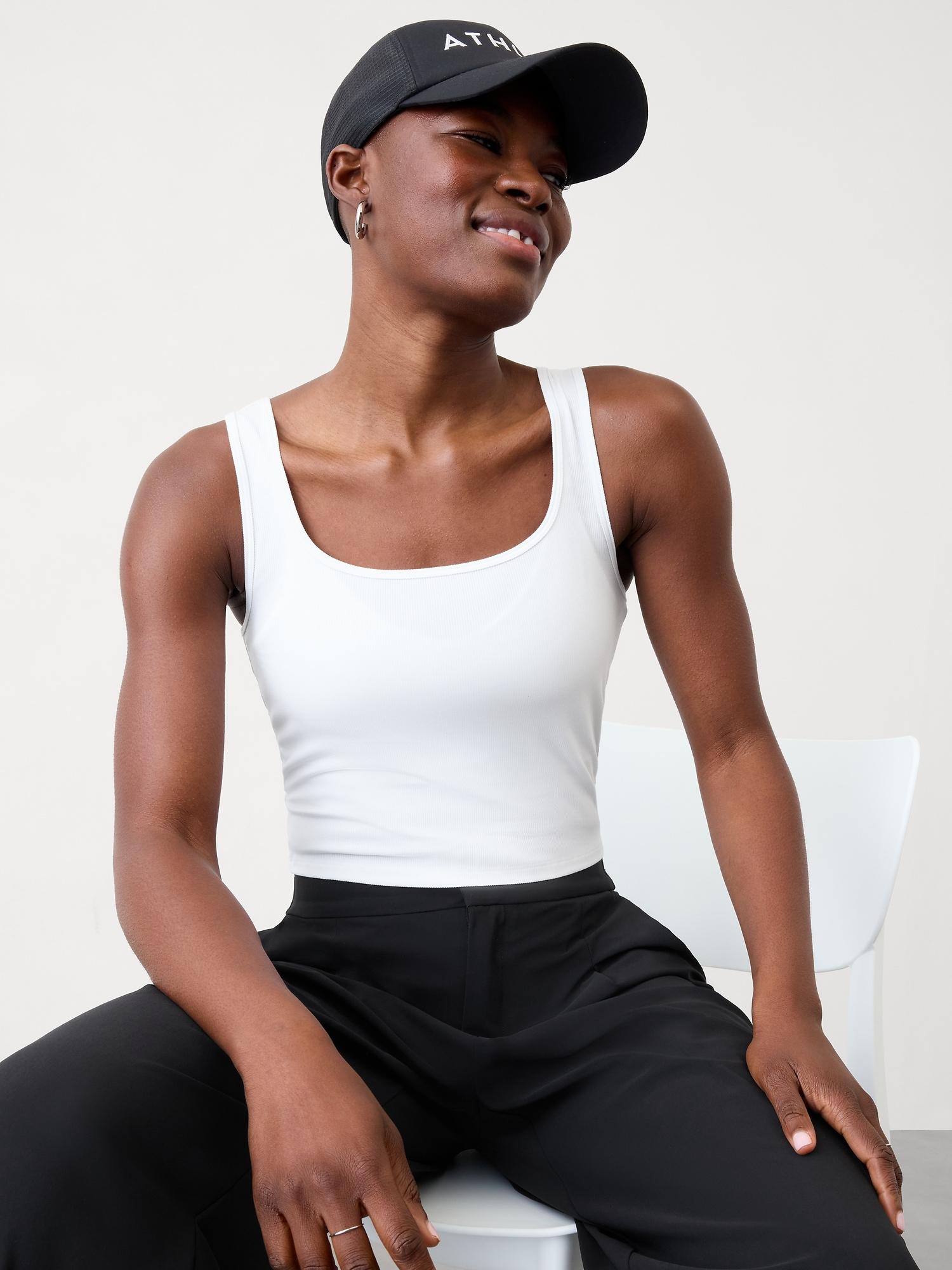 Signature Rib Square Neck Crop Tank Product Image