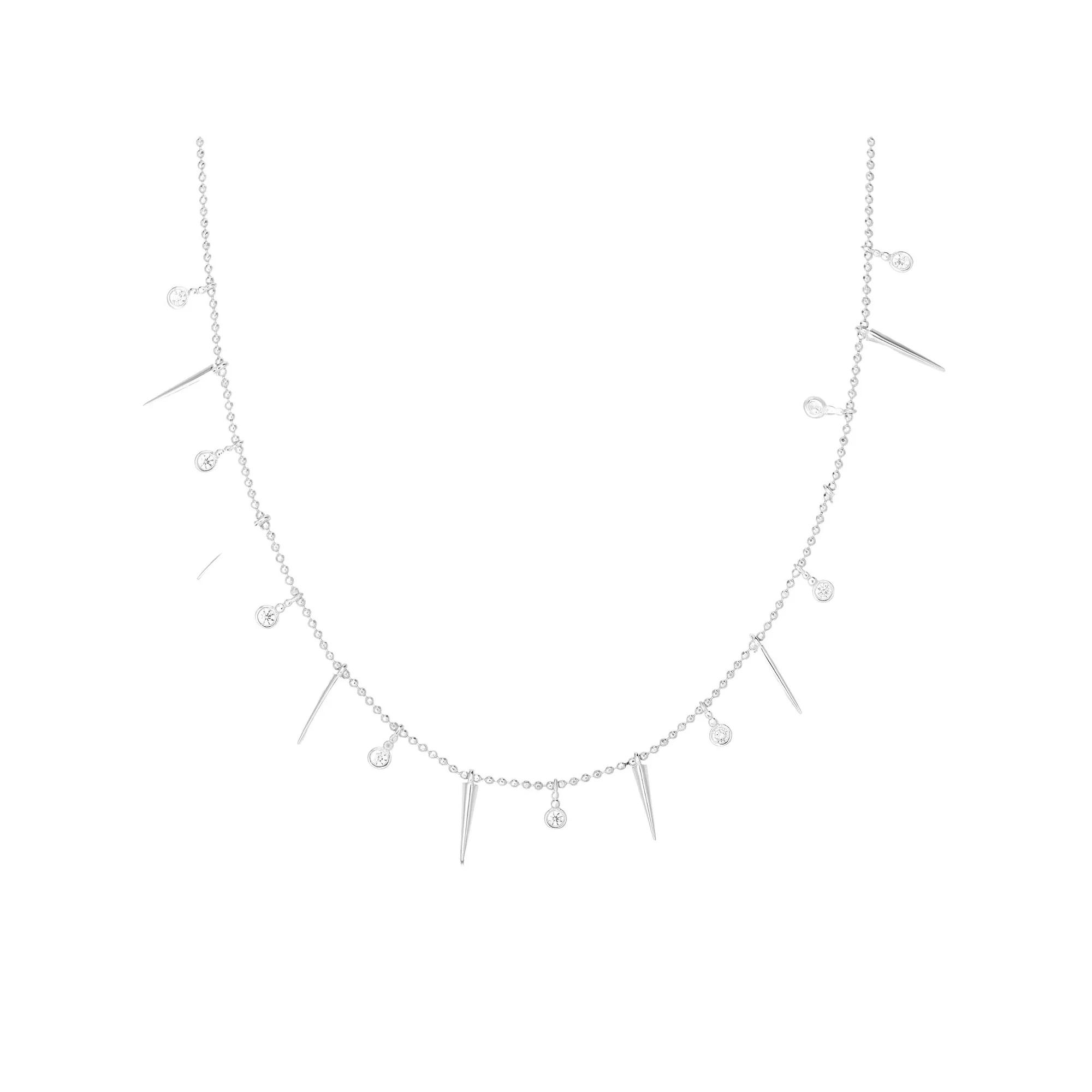 Sunkissed Sterling Silver Cubic Zirconia and Spike Necklace, Women's, Size: 18", Silver Tone Product Image