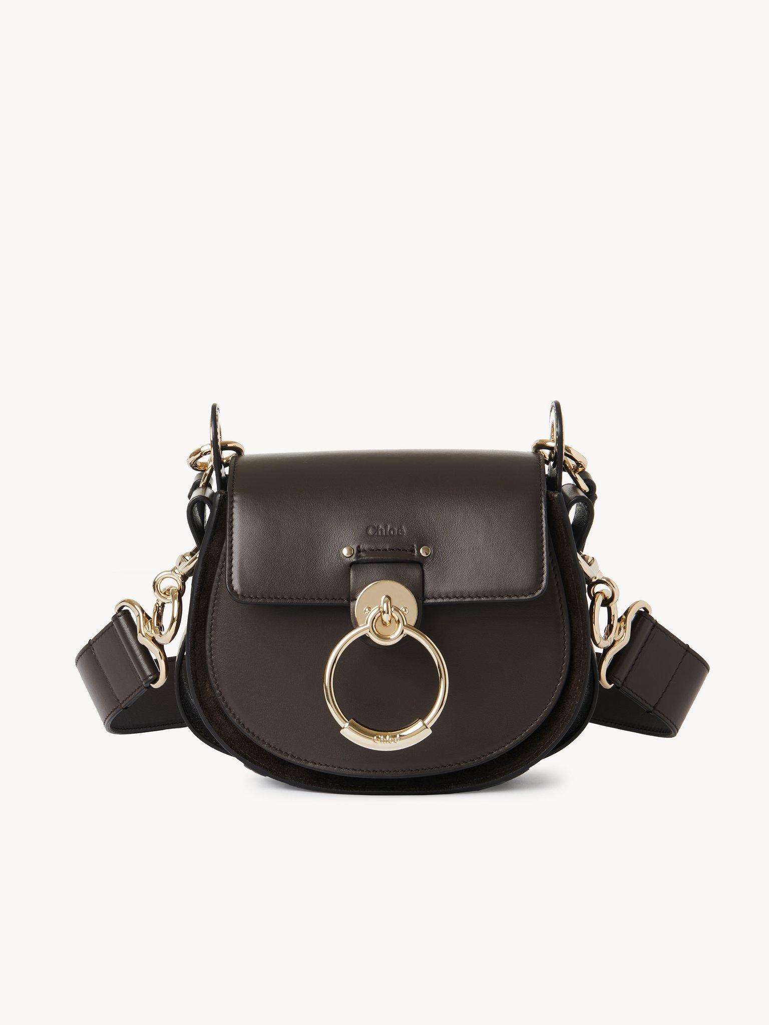 Small Tess bag in shiny & suede leather Product Image