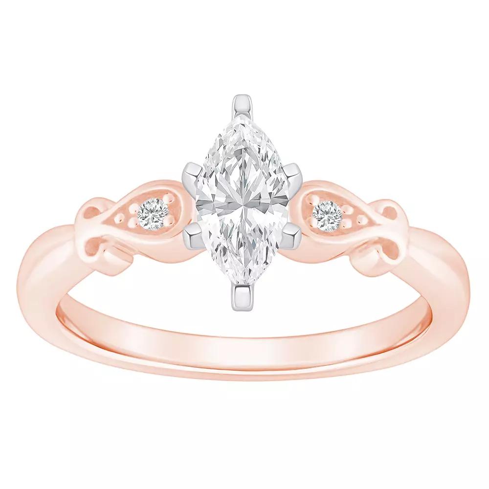 Alyson Layne 14k Gold 1/2 Carat T.W. Diamond Marquise Cut Engagement Ring, Womens White Gold Product Image