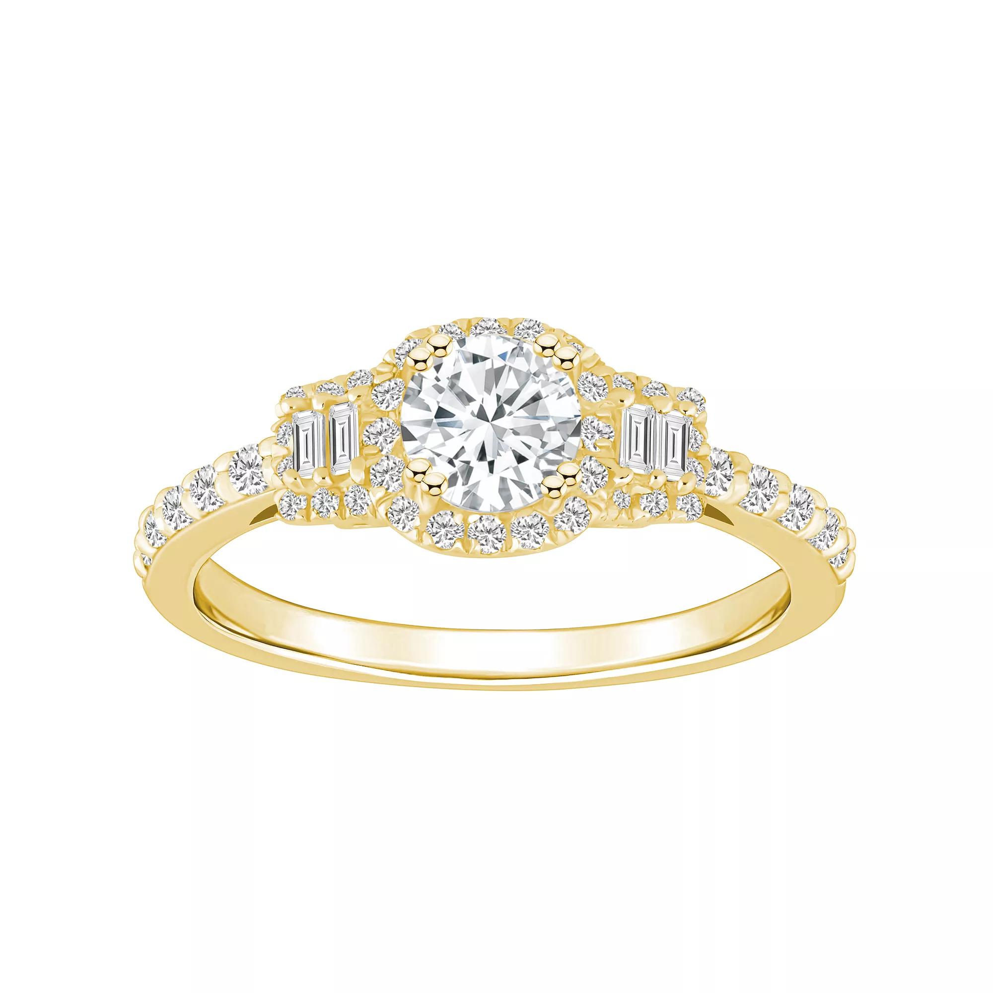 Alyson Layne 14k Gold 3/4 Carat T.W. Diamond Filigree Detail Halo Engagement Ring, Women's, Size: 7.50, 14k White Gold Product Image