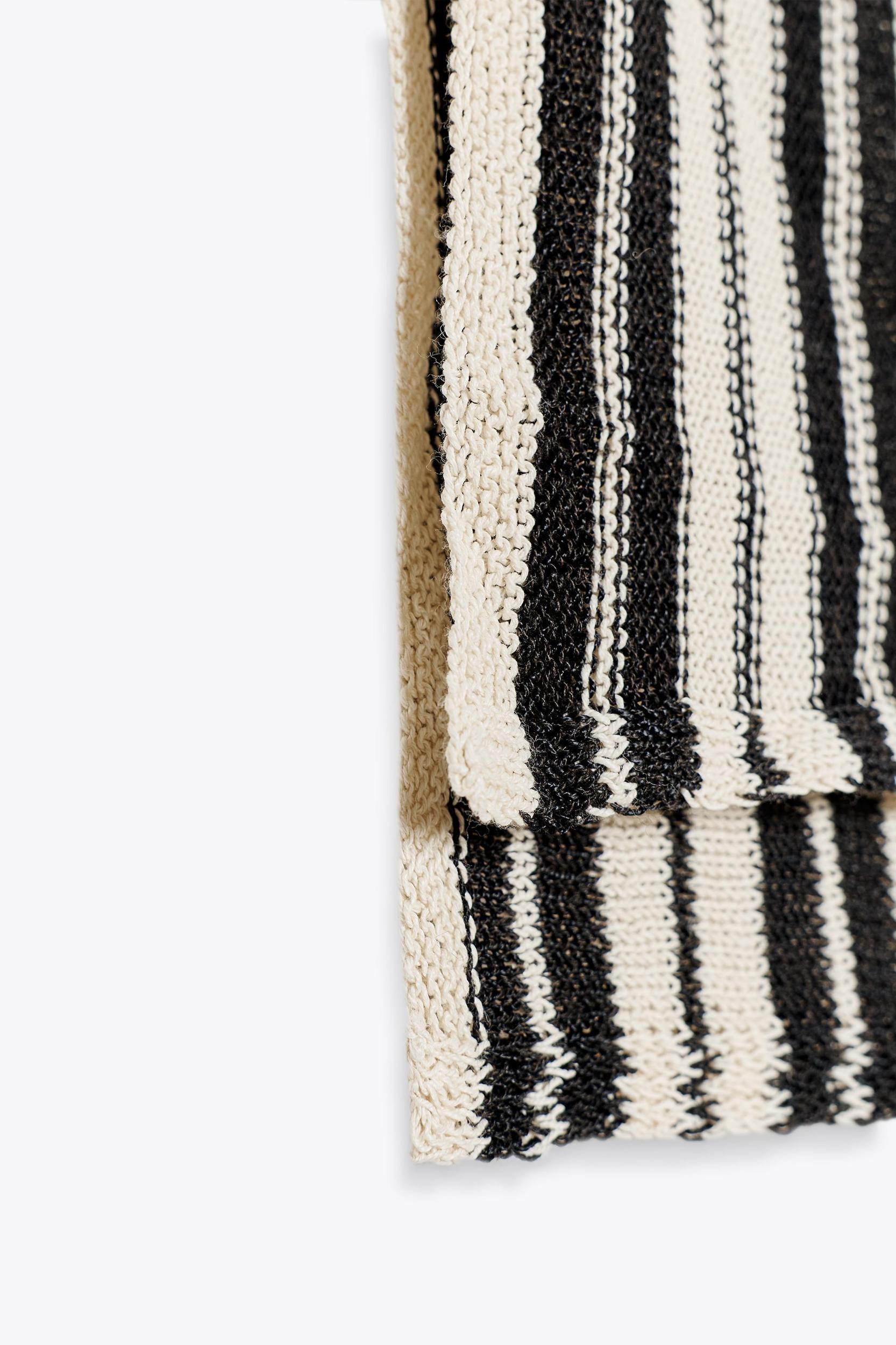 STRIPED KNIT TOP WITH LINEN Product Image