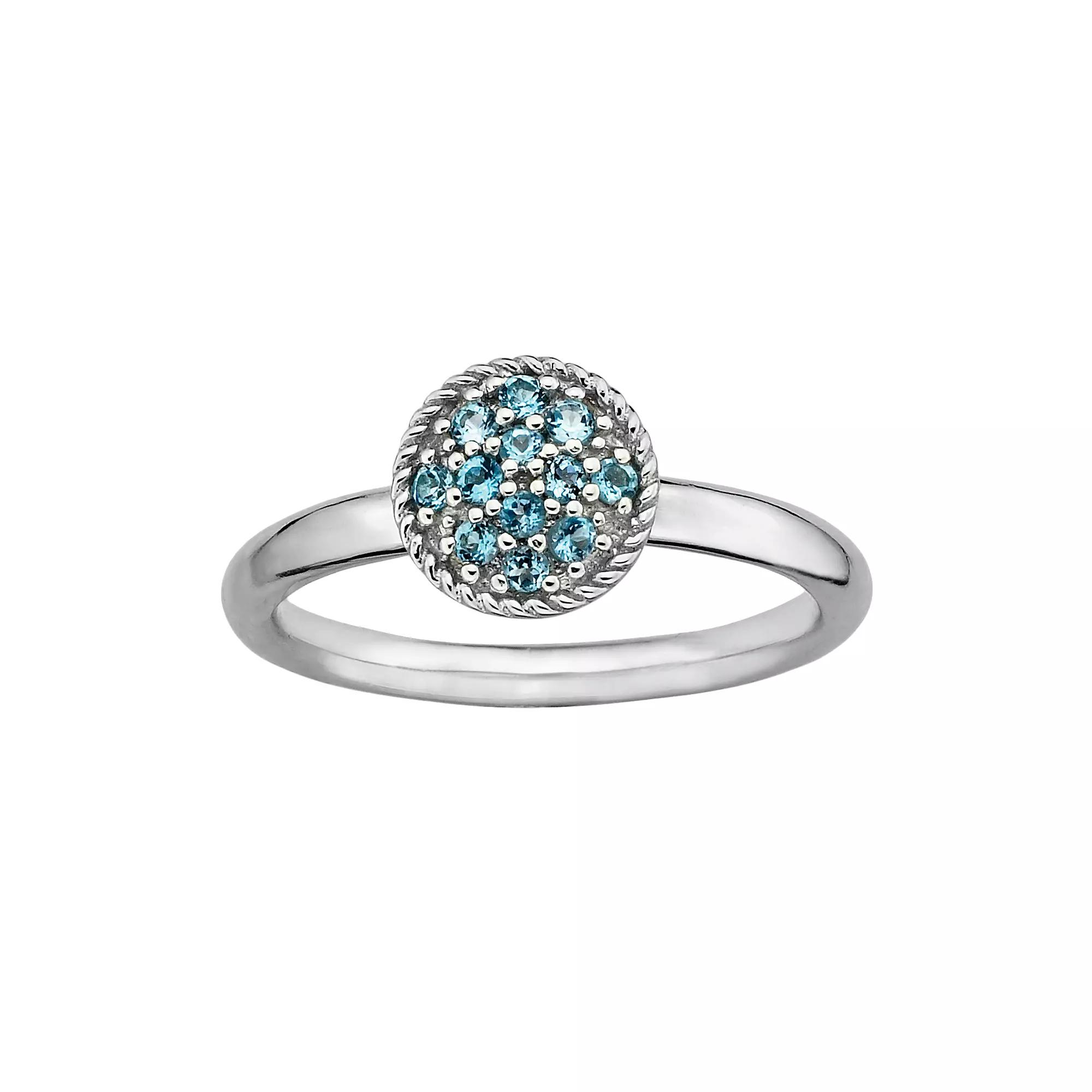 Stacks & Stones Sterling Silver Blue Topaz Cluster Stack Ring, Women's, Size: 10 Product Image