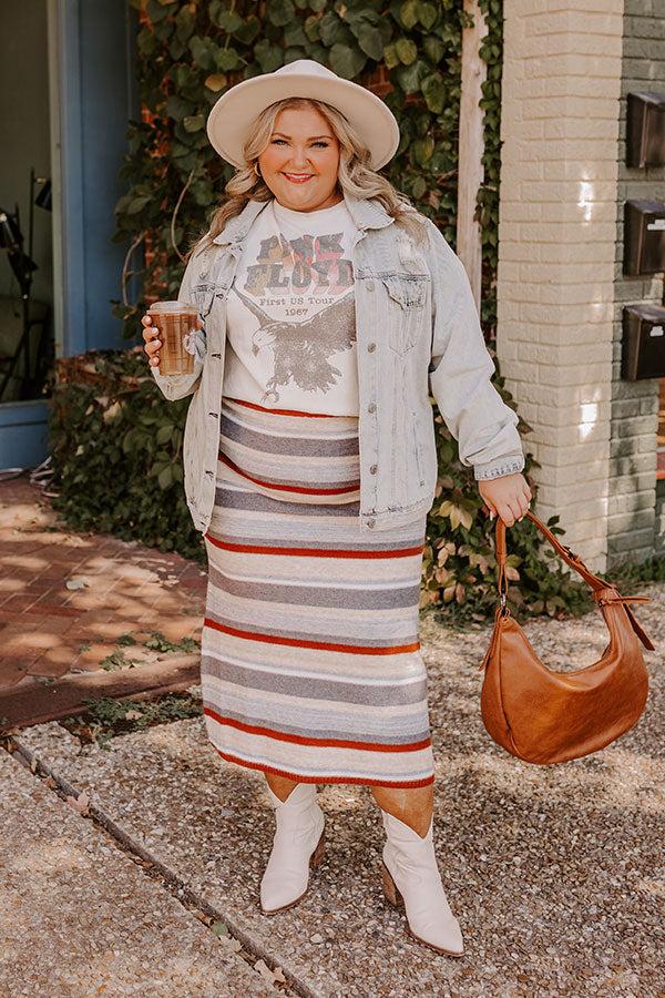 Mulled Wine Stripe Sweater Skirt Curves Product Image