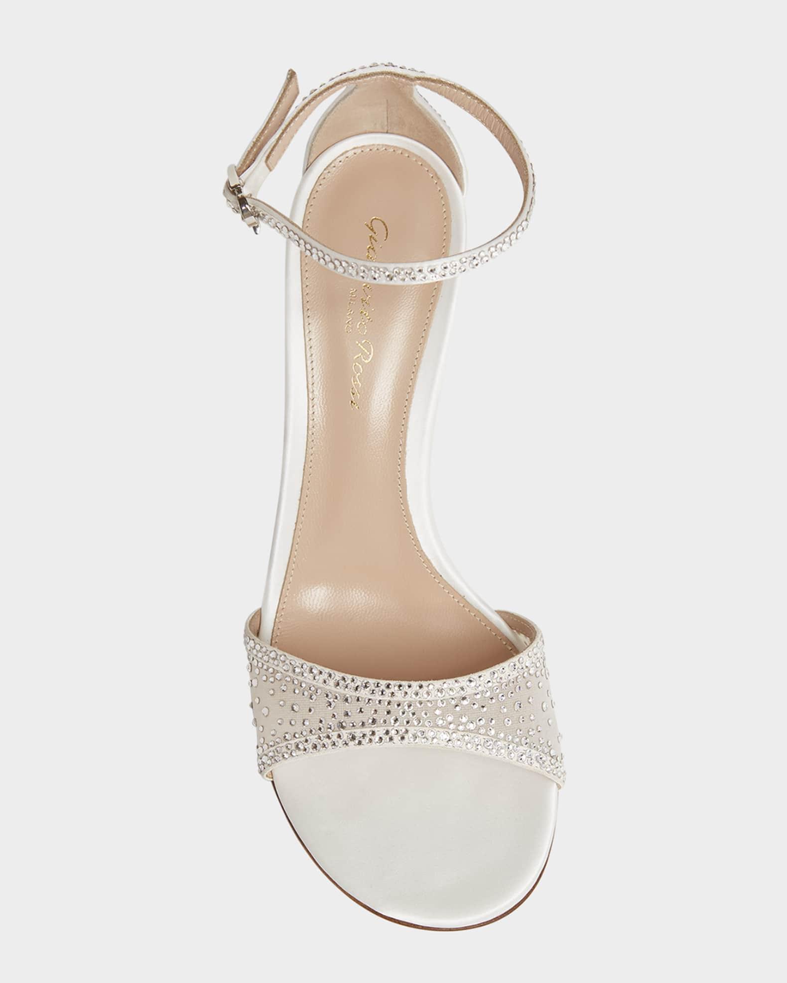 Strass Organza Ankle-Strap Cocktail Sandals Product Image