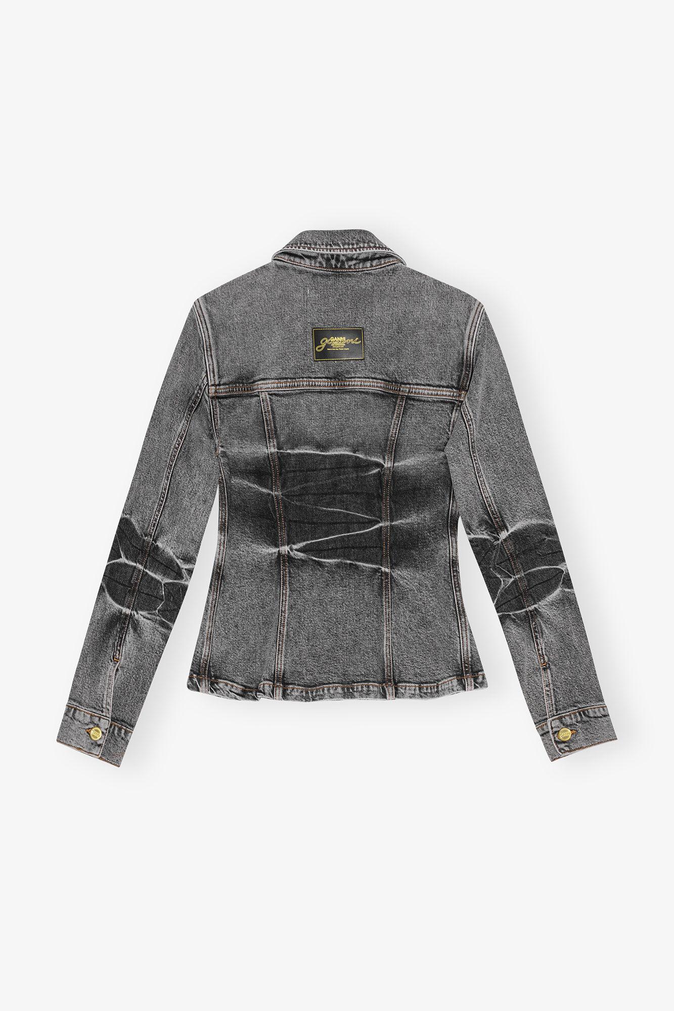 Black Washed Denim Jacket Product Image