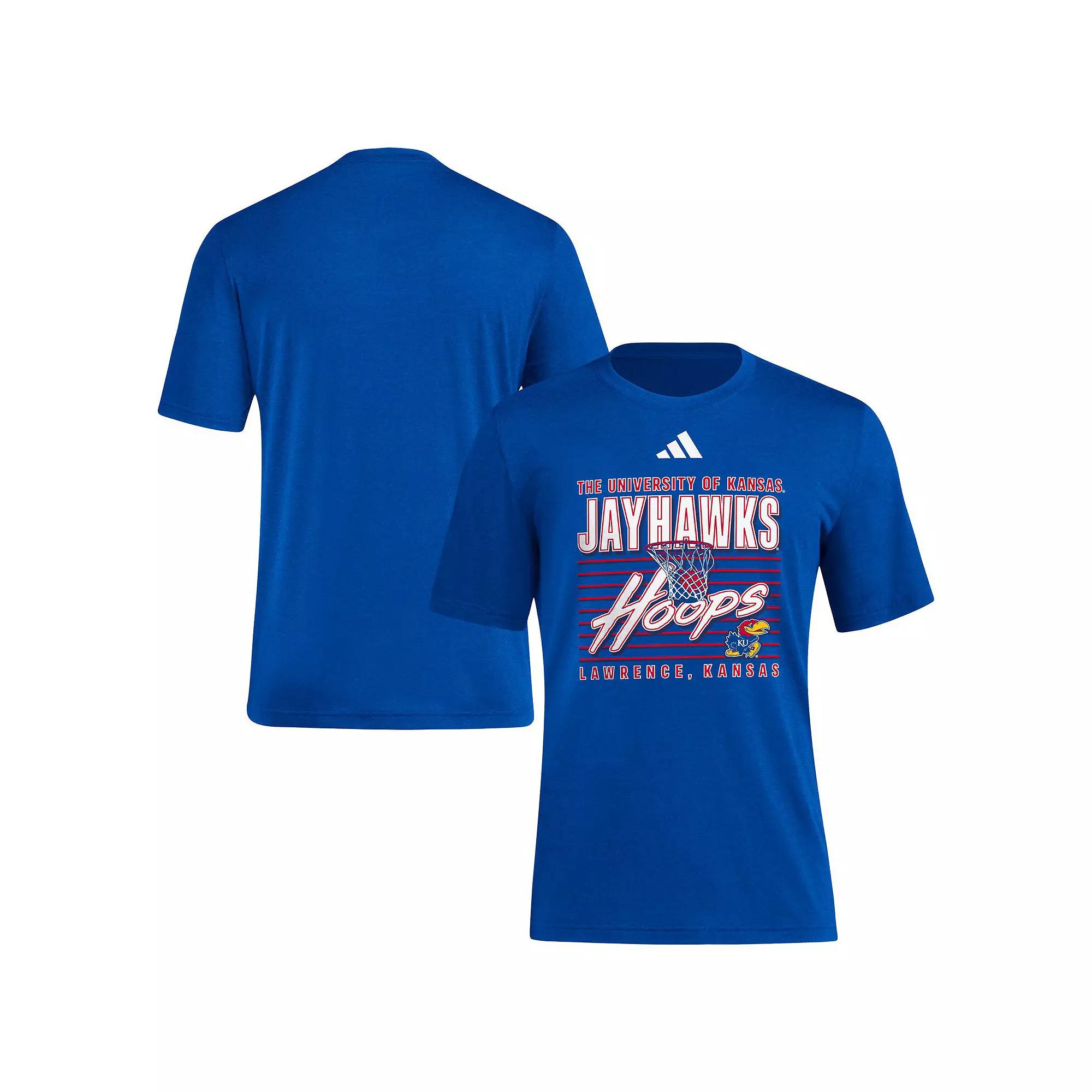 Men's adidas Royal Kansas Jayhawks Locker Swish Tri-Blend T-Shirt,  Product Image