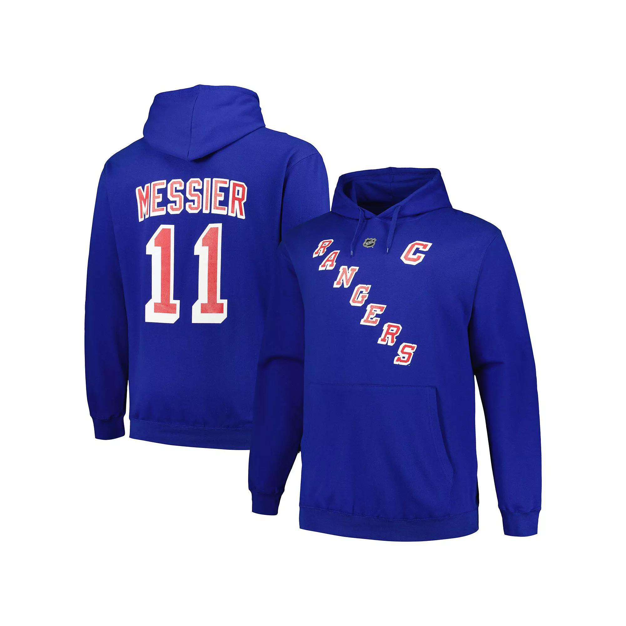 Men's Mitchell & Ness Mark Messier Blue New York Rangers Name & Number Pullover Hoodie, Size: 2XLT, Ran Blue Product Image