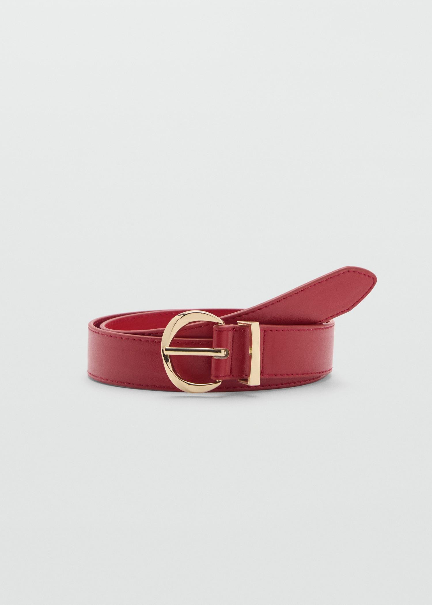 Oval buckle belt - Women | MANGO USA Product Image