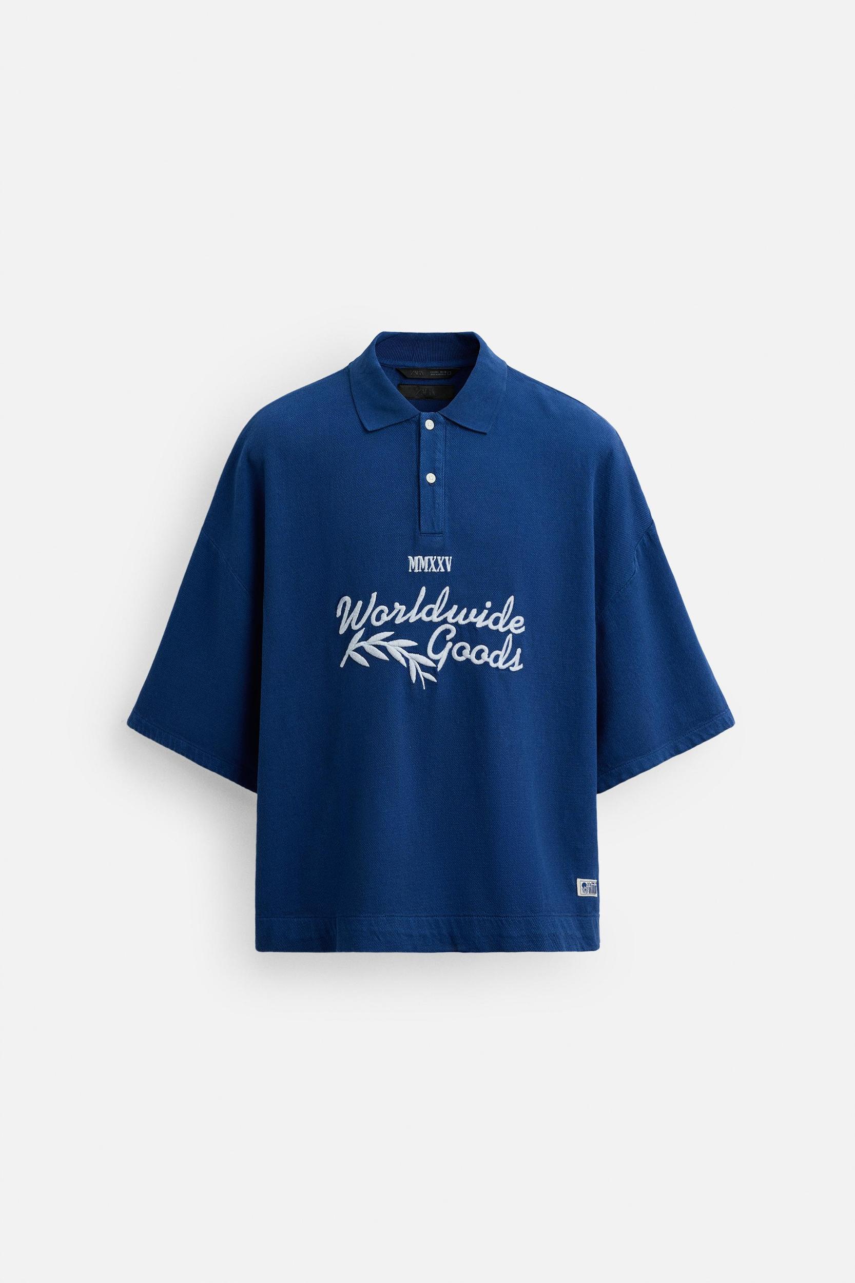 EMBROIDERED TEXT POLO SHIRT Product Image