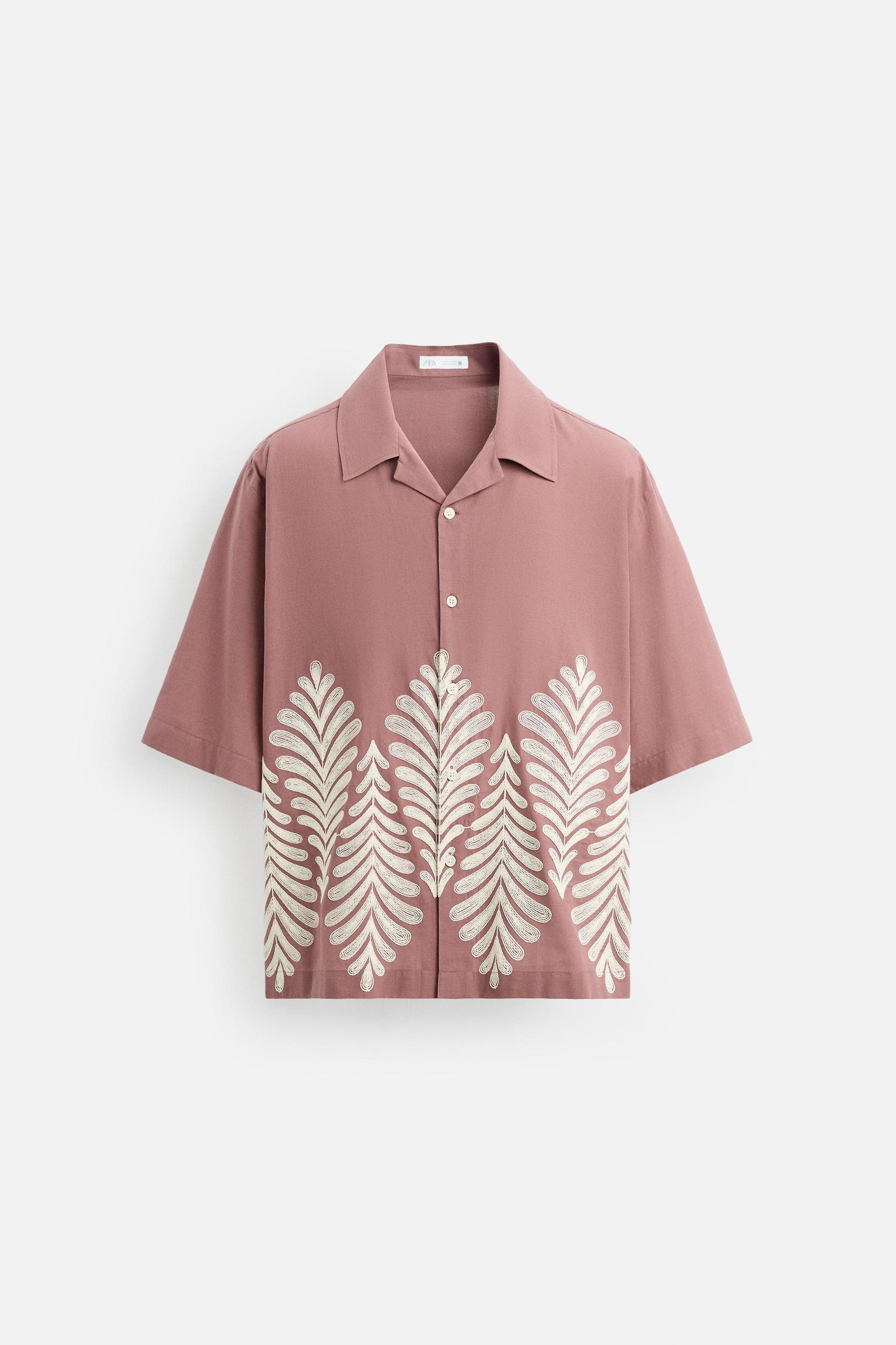 SHIRT WITH CONTRASTING EMBROIDERY Product Image