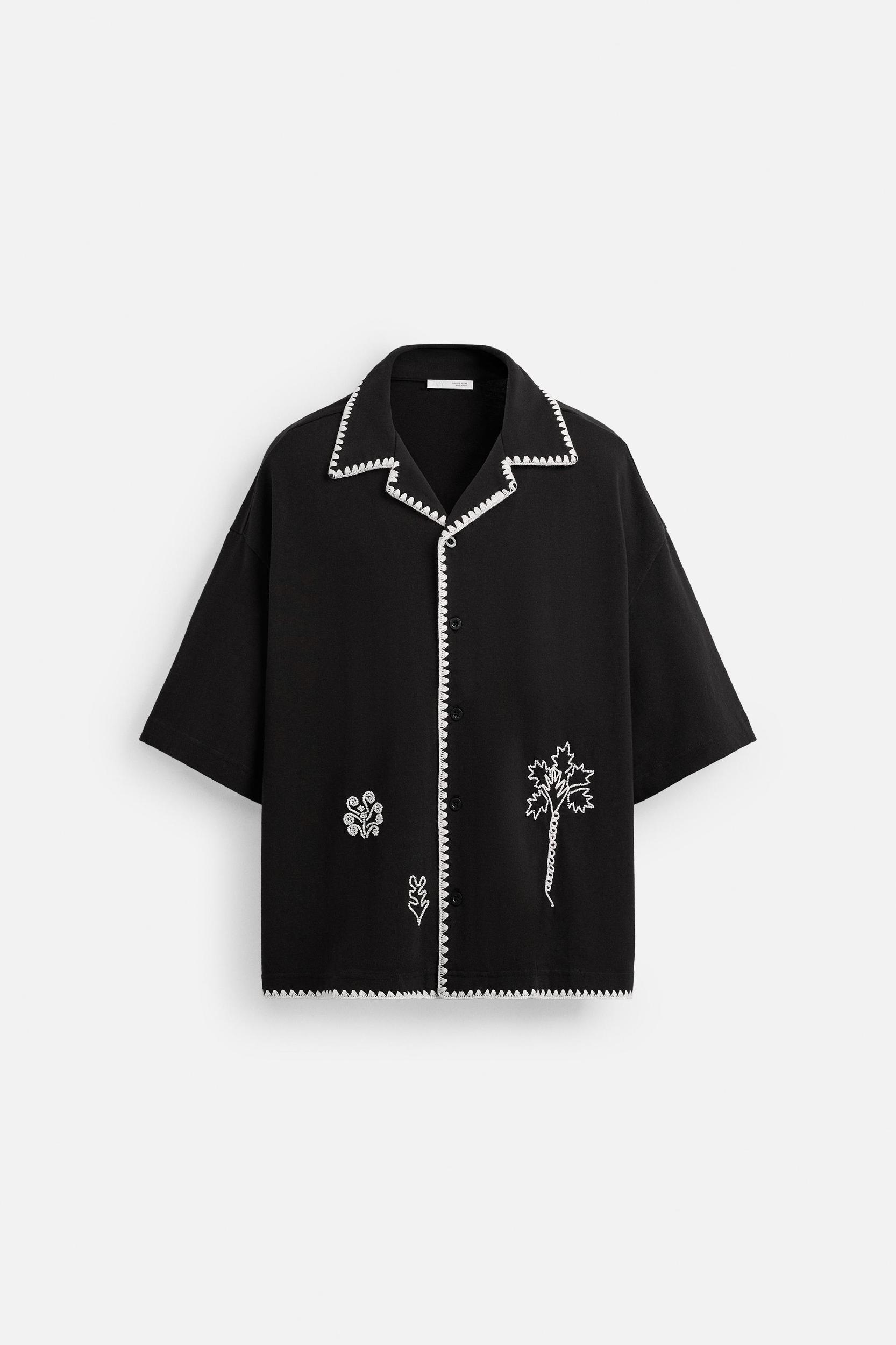 CONTRAST EMBROIDERY SHIRT Product Image