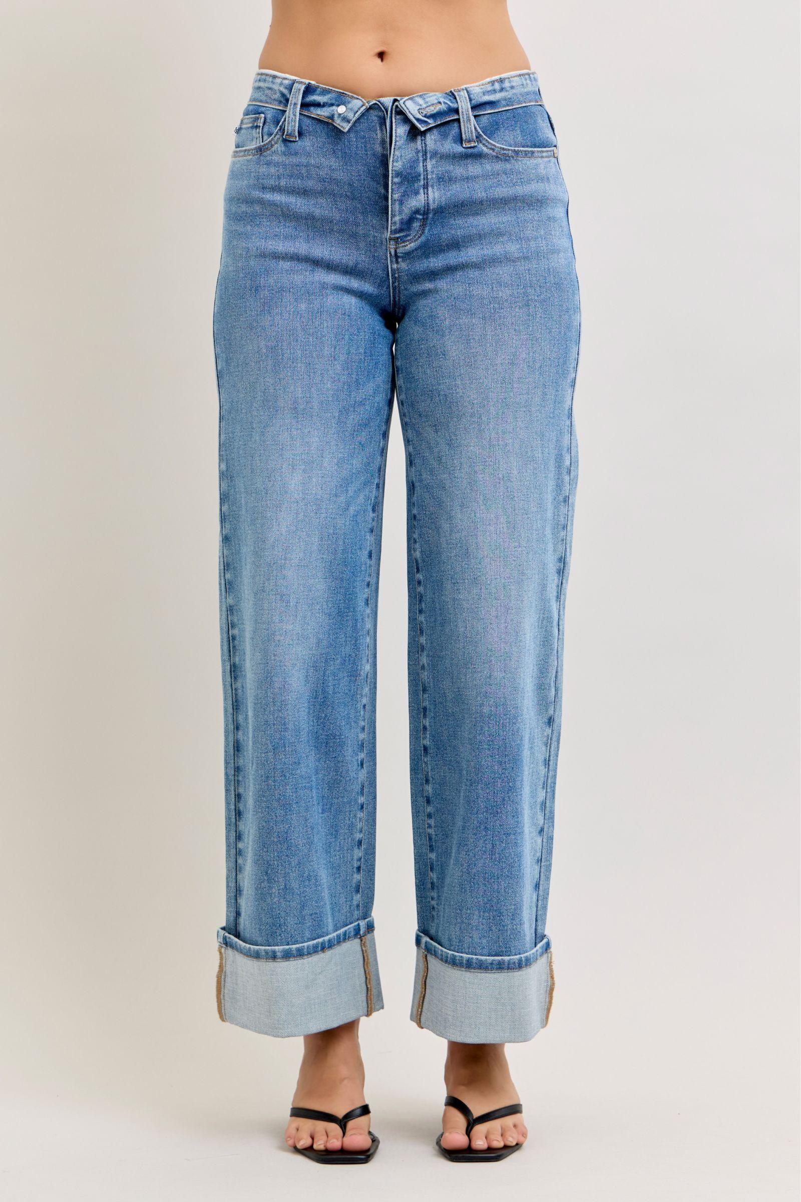 ROWAN FOLD-OVER STRAIGHT JEANS Female Product Image