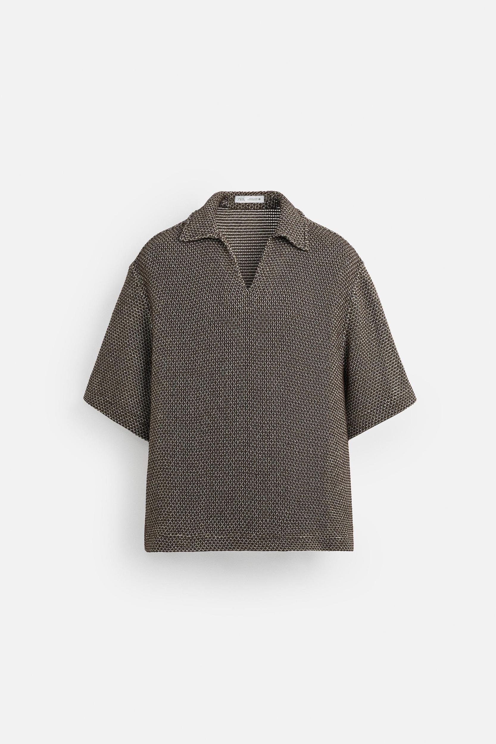 OPEN KNIT POLO SHIRT Product Image