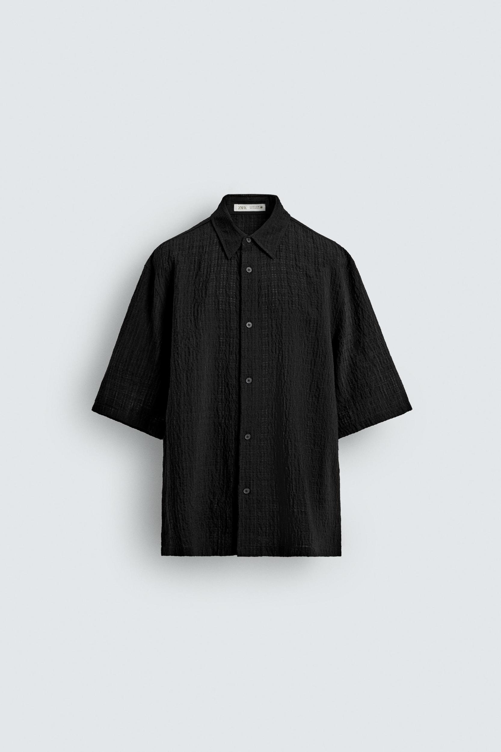 RELAXED FIT PLAID JACQUARD SHIRT Product Image