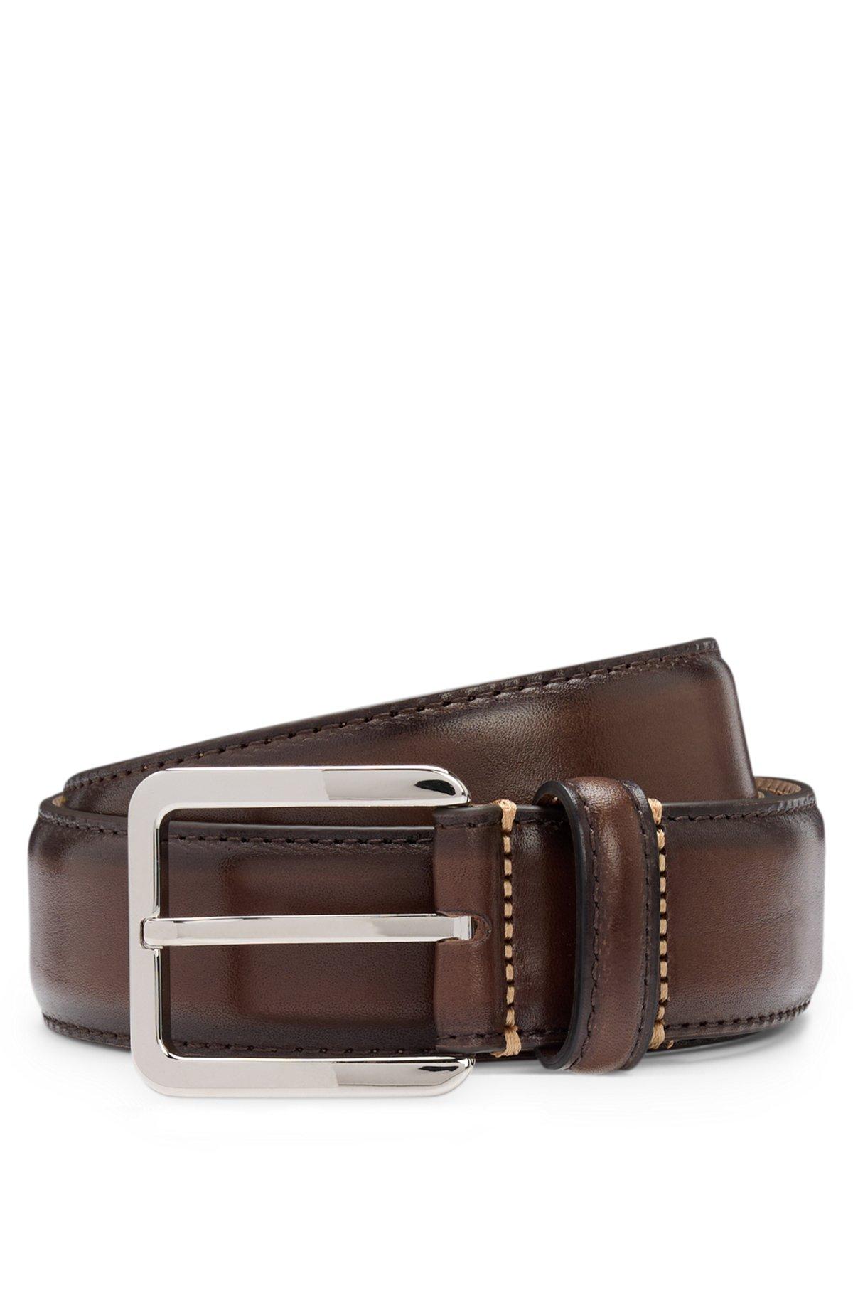 Italian-leather belt with contrast stitching Product Image