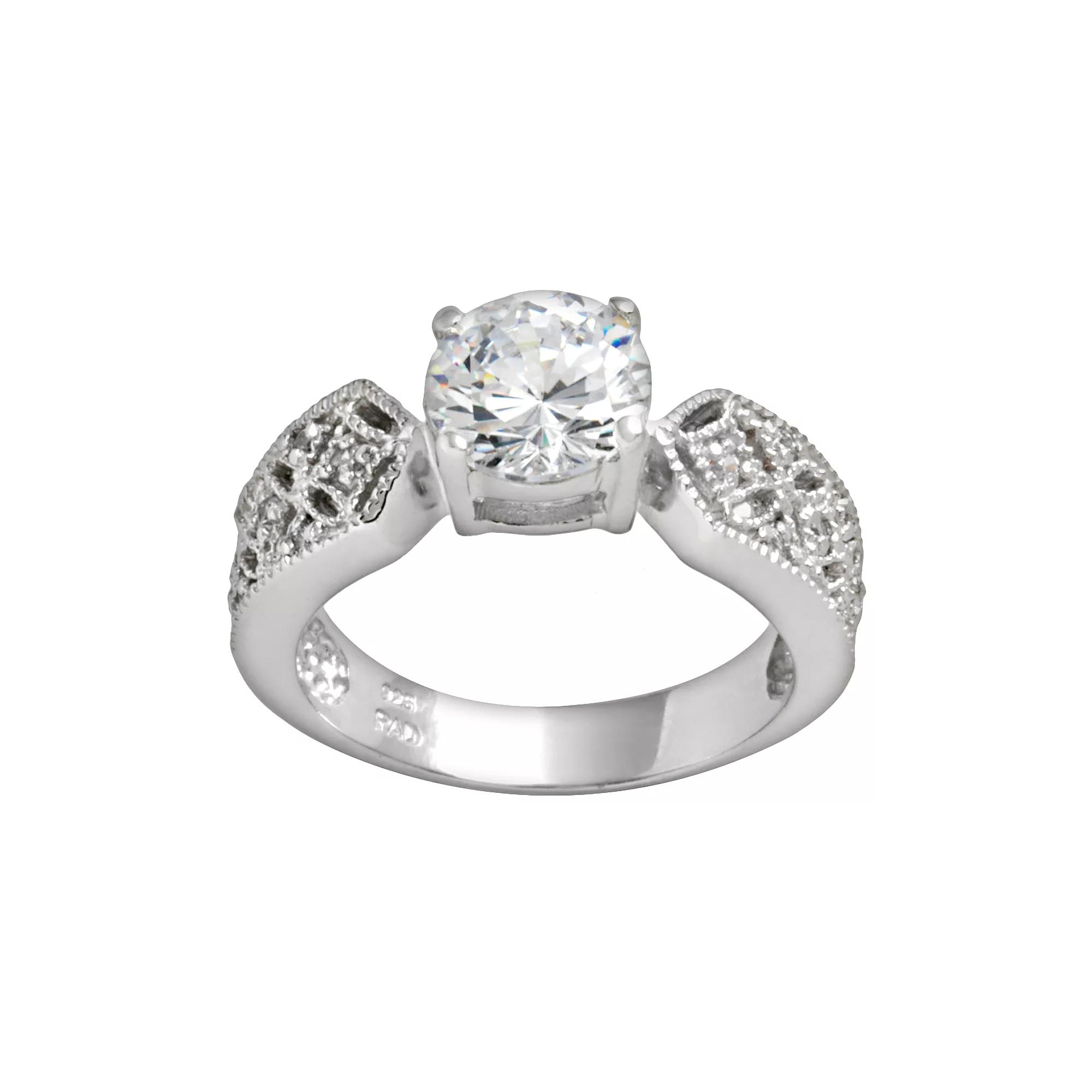 Traditions Jewelry Company Sterling Silver Round Cubic Zirconia Ring, Womens Multicolor Product Image