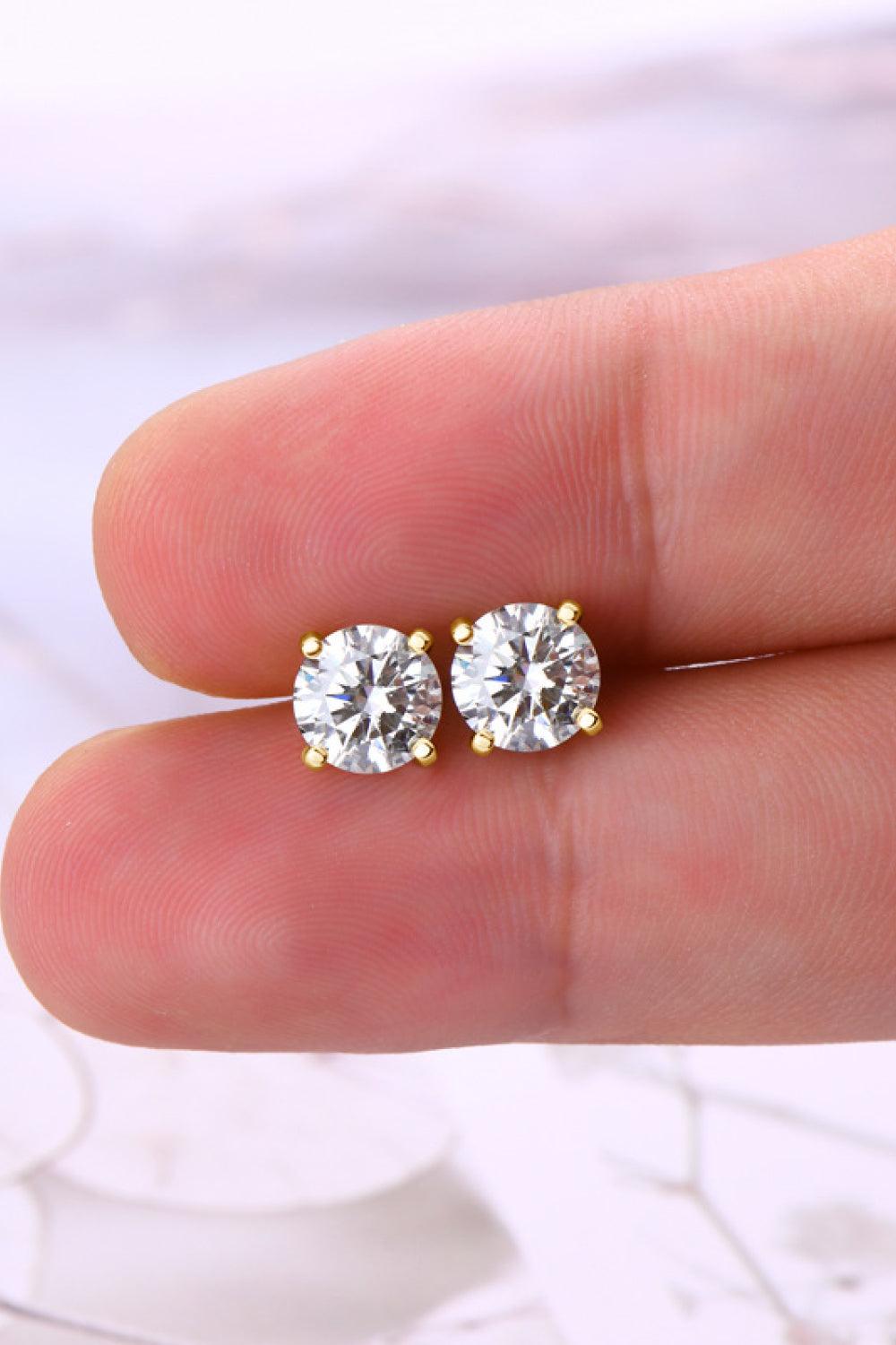 2 Carat Moissanite 925 Sterling Silver Stud Earrings Product Image