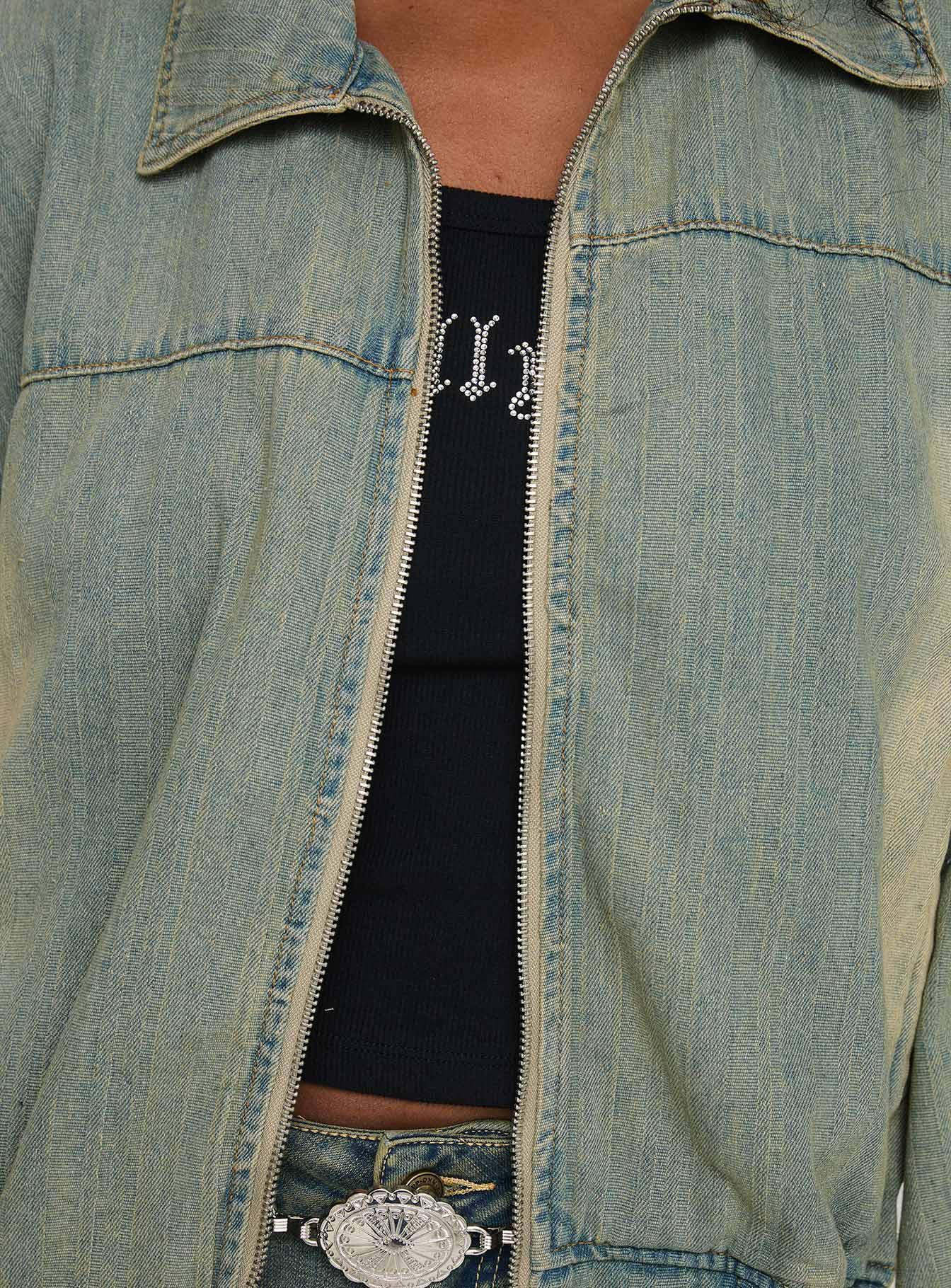 Korbin Denim Bomber Jacket Antique Wash Product Image