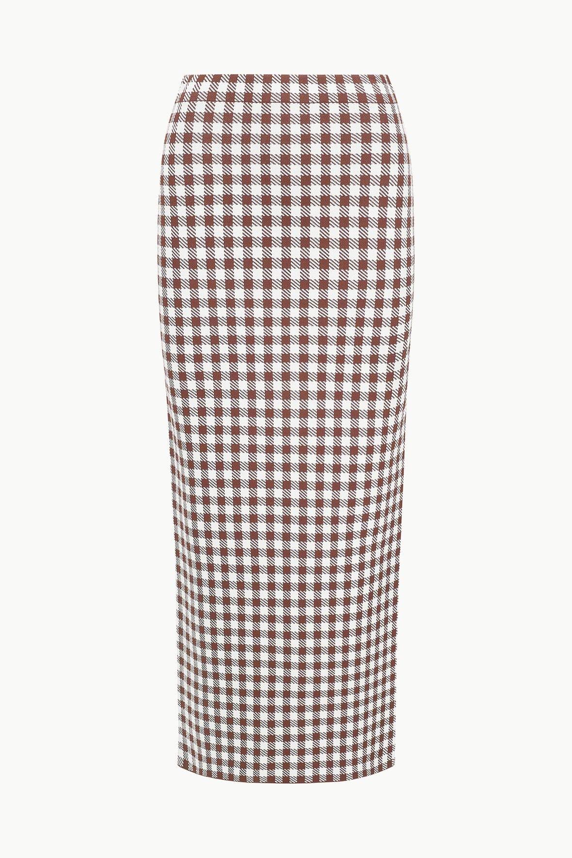 KARINA SKIRT | DARK CHOCOLATE GINGHAM Product Image