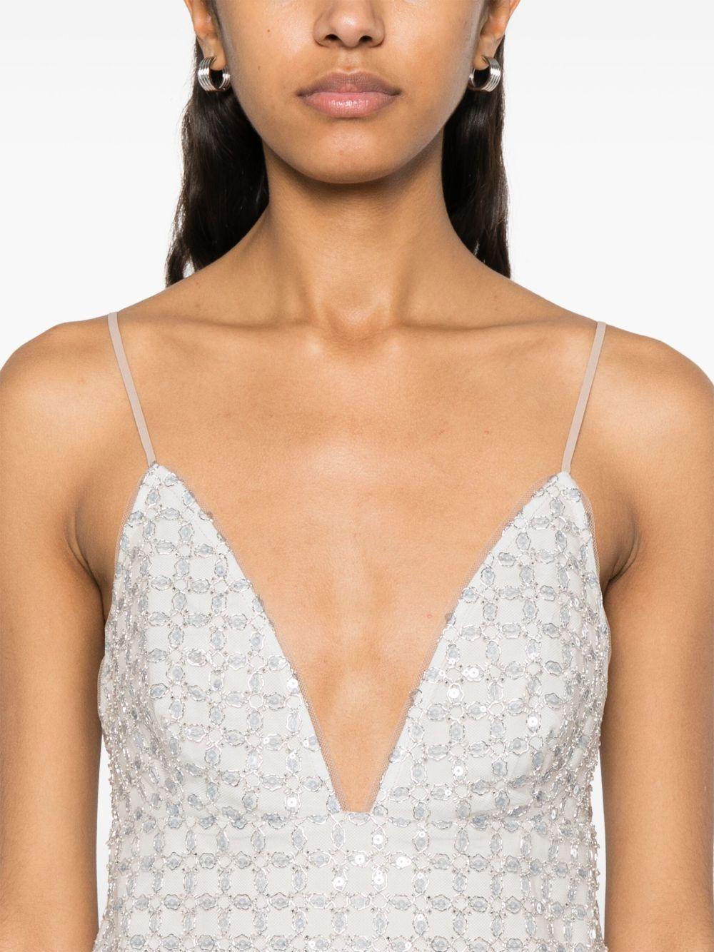 beaded A-line mini dress Product Image