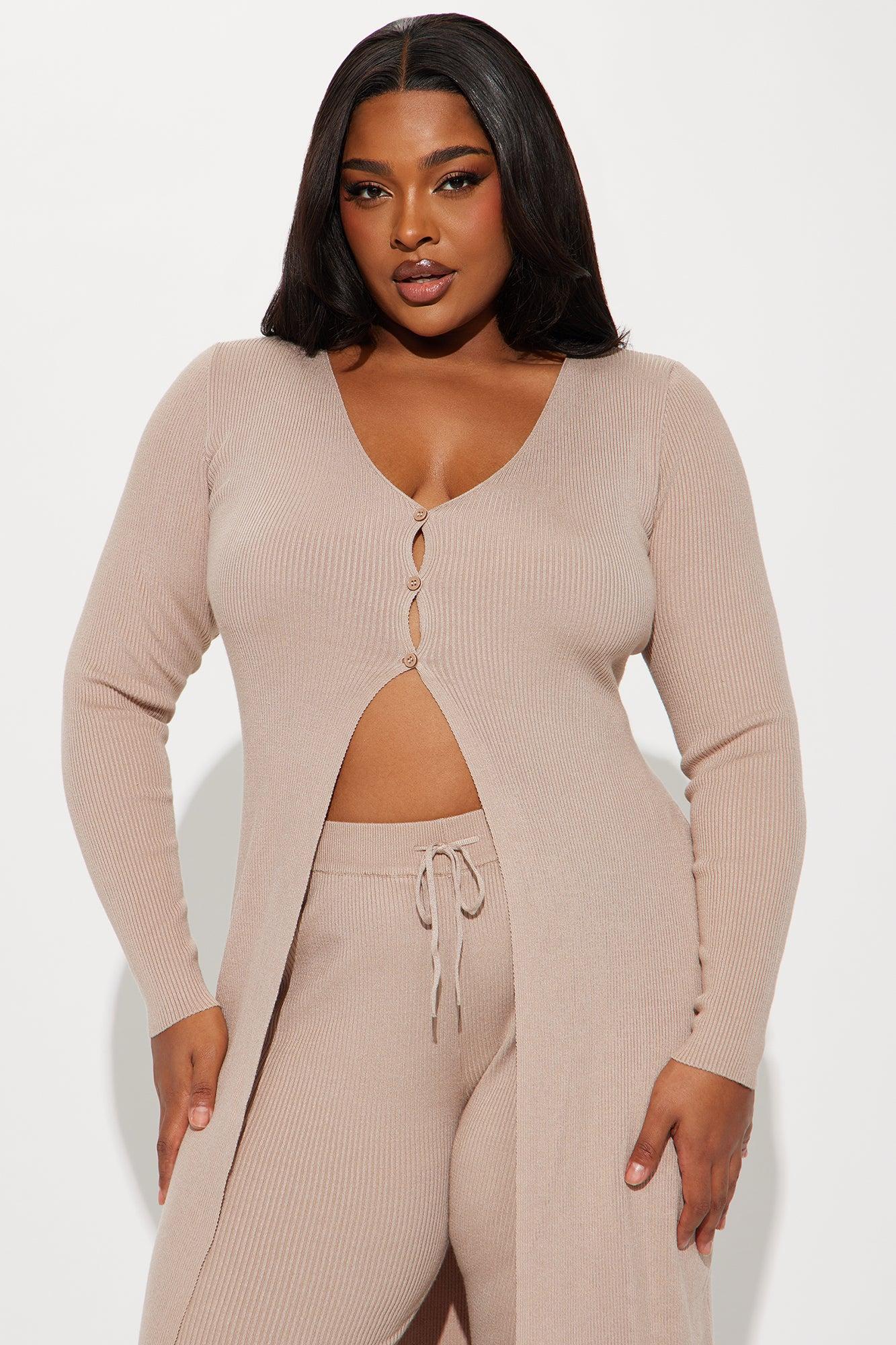 Sasha Flyaway Sweater Pant Set - Taupe Female Product Image