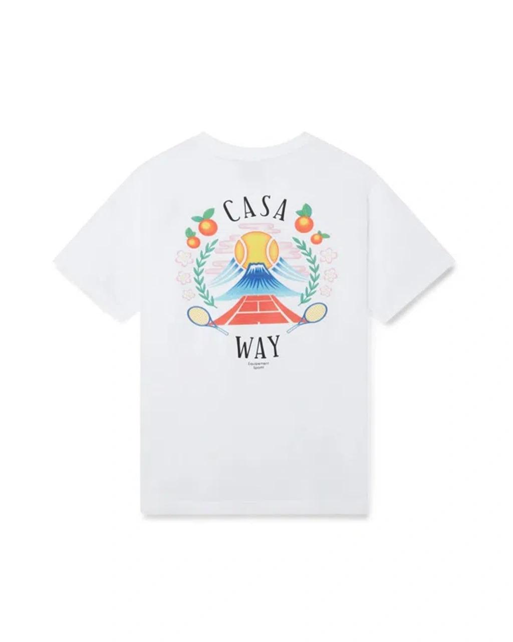 CASABLANCA Mens Casa Way Mountain Graphic-print Cotton-jersey T-shirt Xxxl In White Product Image
