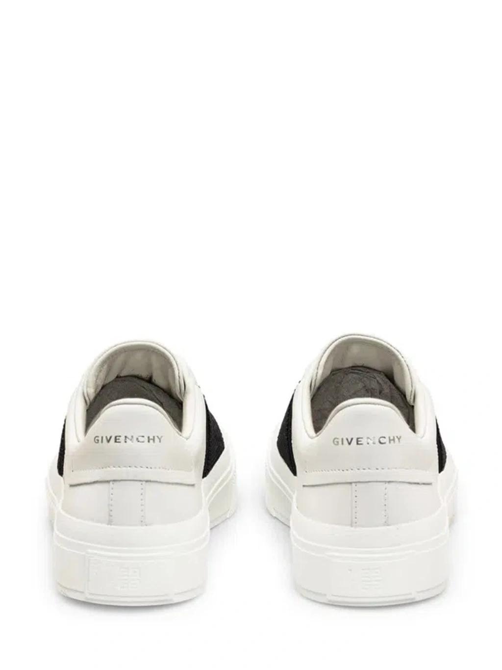 GIVENCHY Logo-embroidered Slip-on Leather Sneakers In White Black Product Image