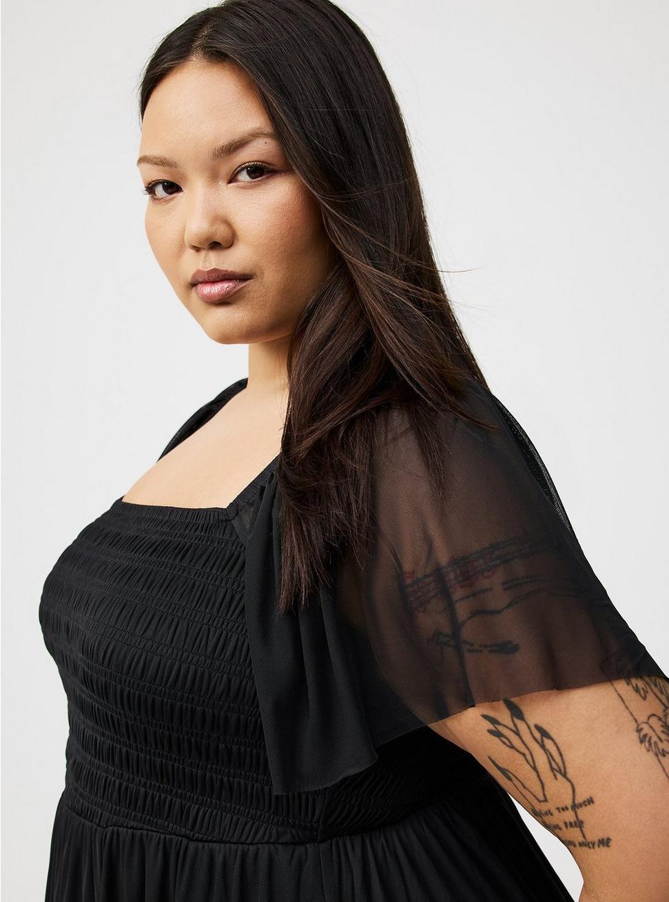 Flutter Sleeve Tea Length Dress Product Image