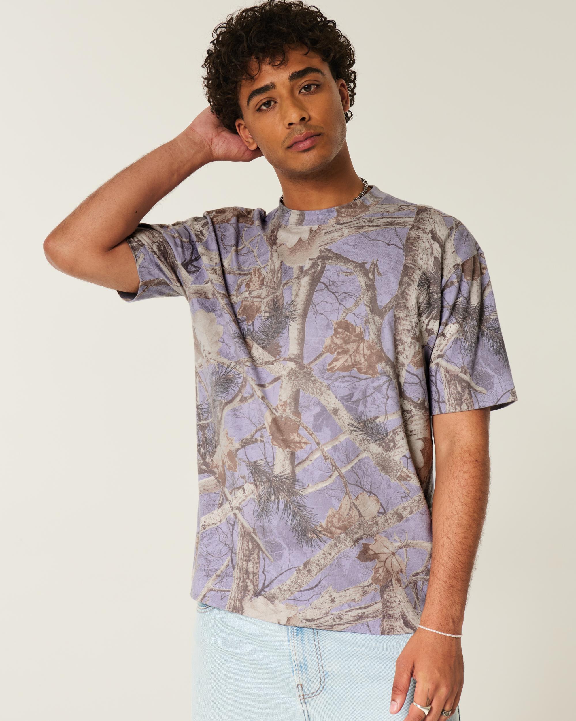 Boxy Heavyweight Camo Crew T-Shirt Product Image