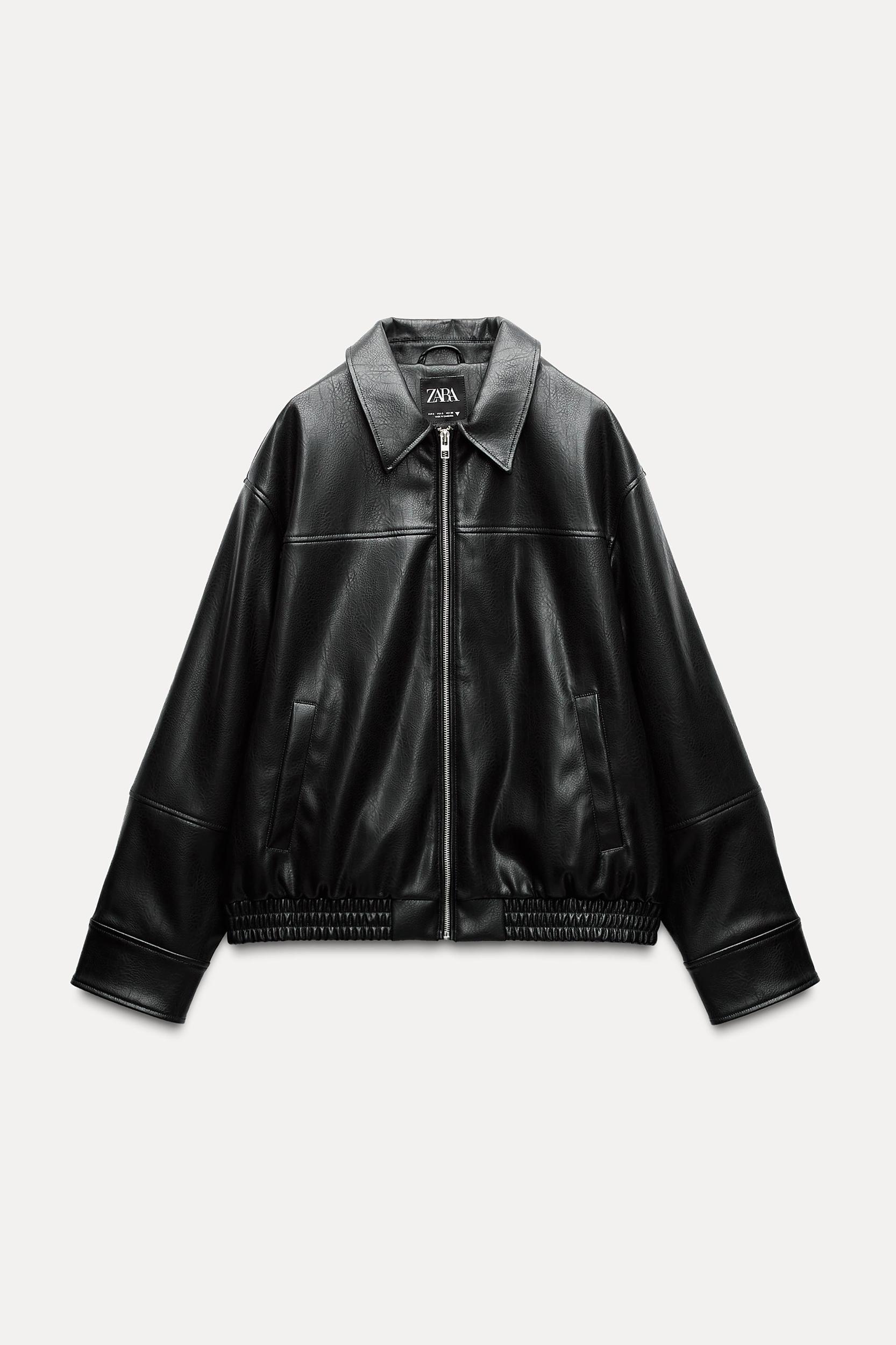 FAUX LEATHER BOMBER JACKET Product Image