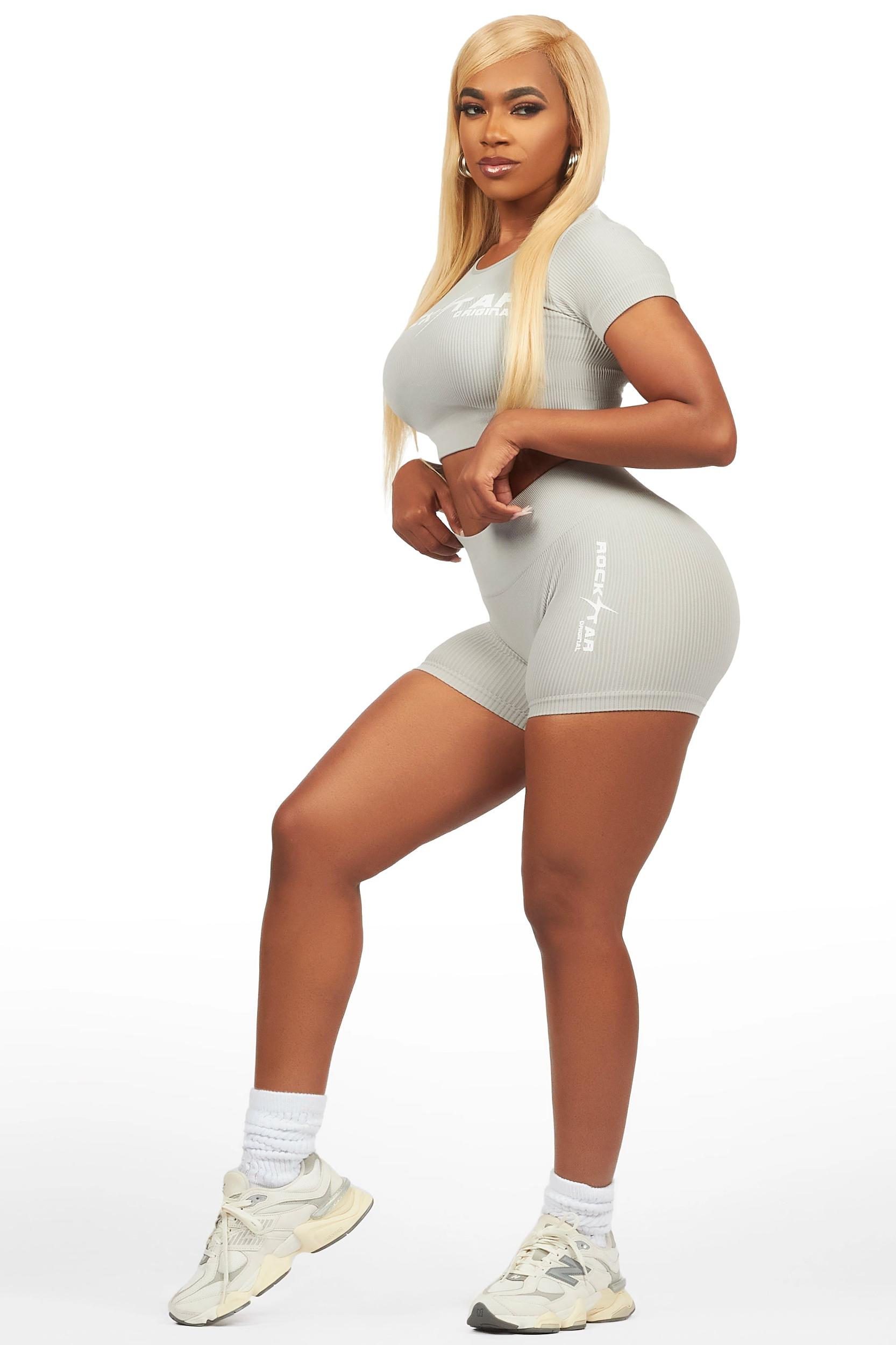 Nakisha Grey Bike Short Set Female Product Image