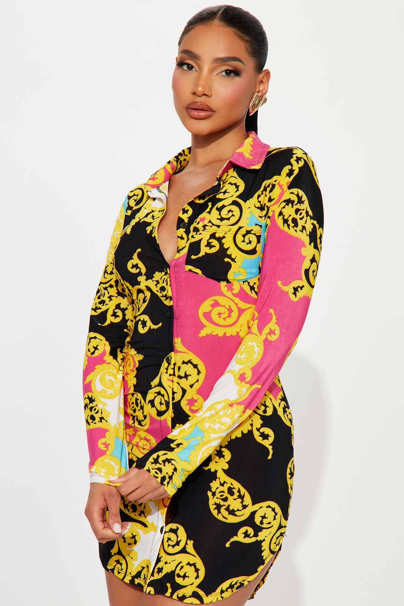 Luxe Legacy Mini Shirt Dress - Multi Color Product Image