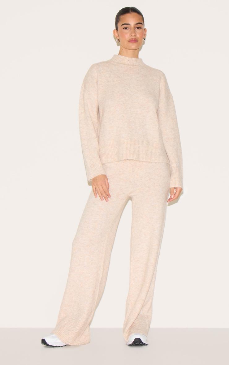 Stone Luxe Knit High Neck Open Back Sweater Product Image